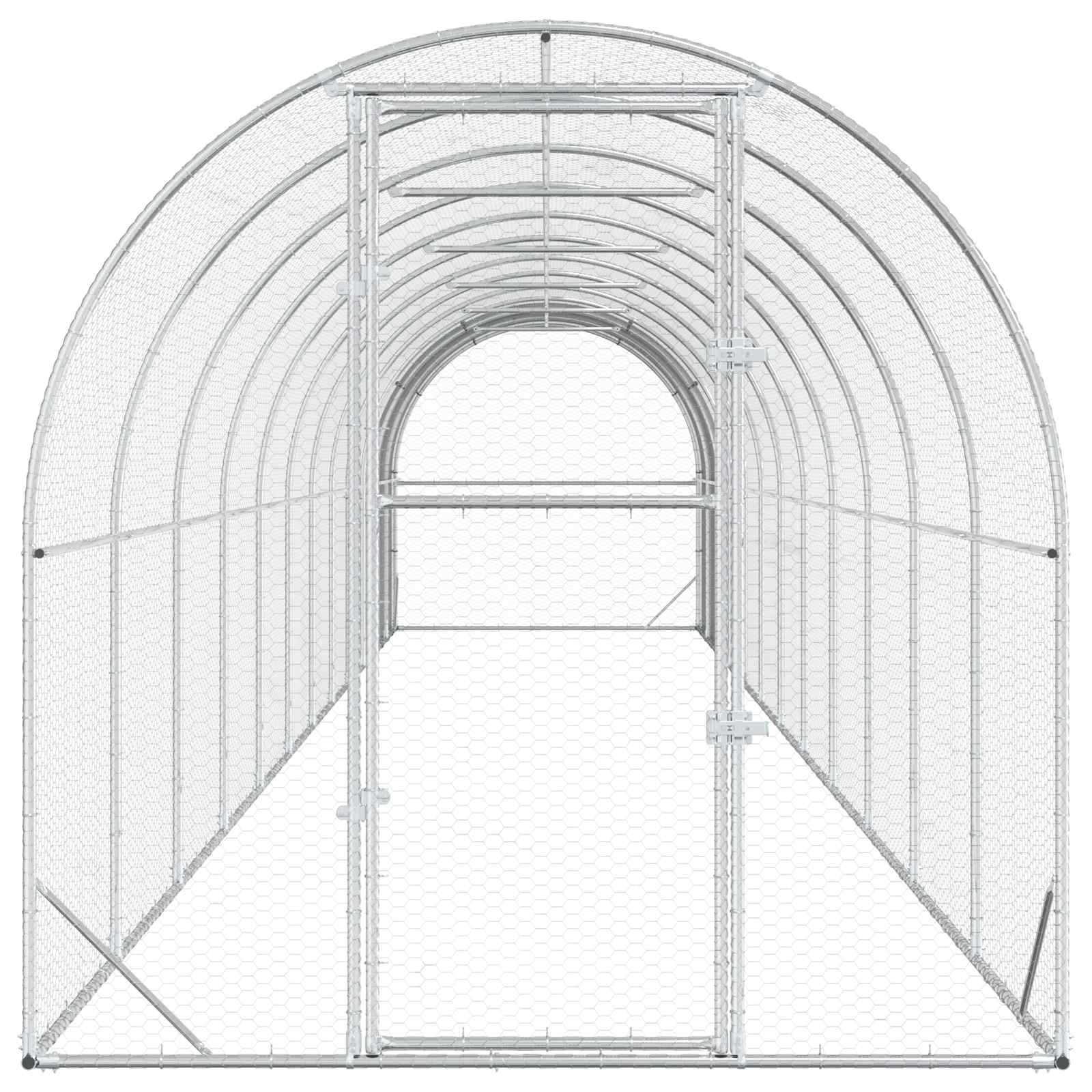 Pollaio Argento 1200 x 200 x 200 cm Acciaio zincato
