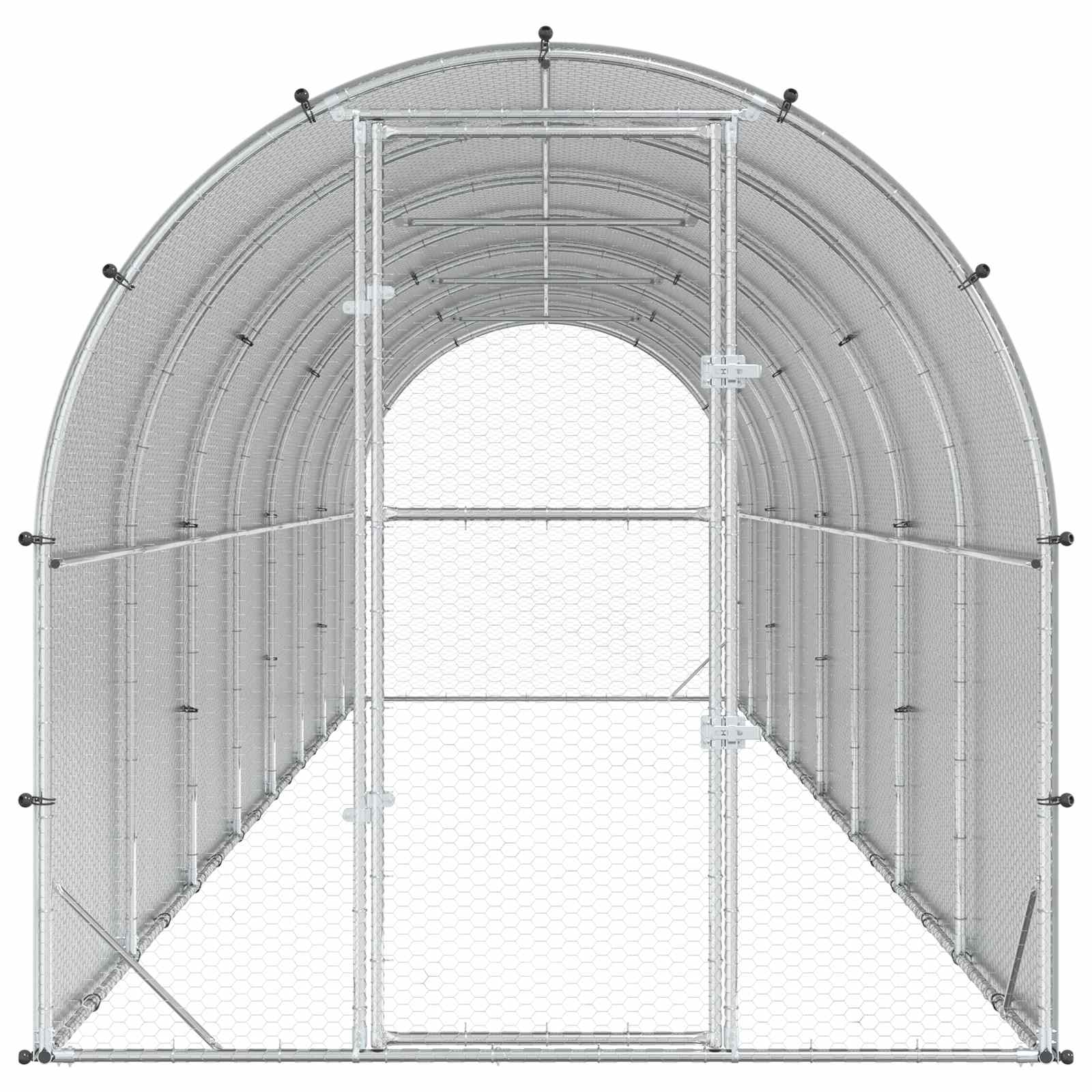 Pollaio Argento 800 x 200 x 200 cm Acciaio zincato
