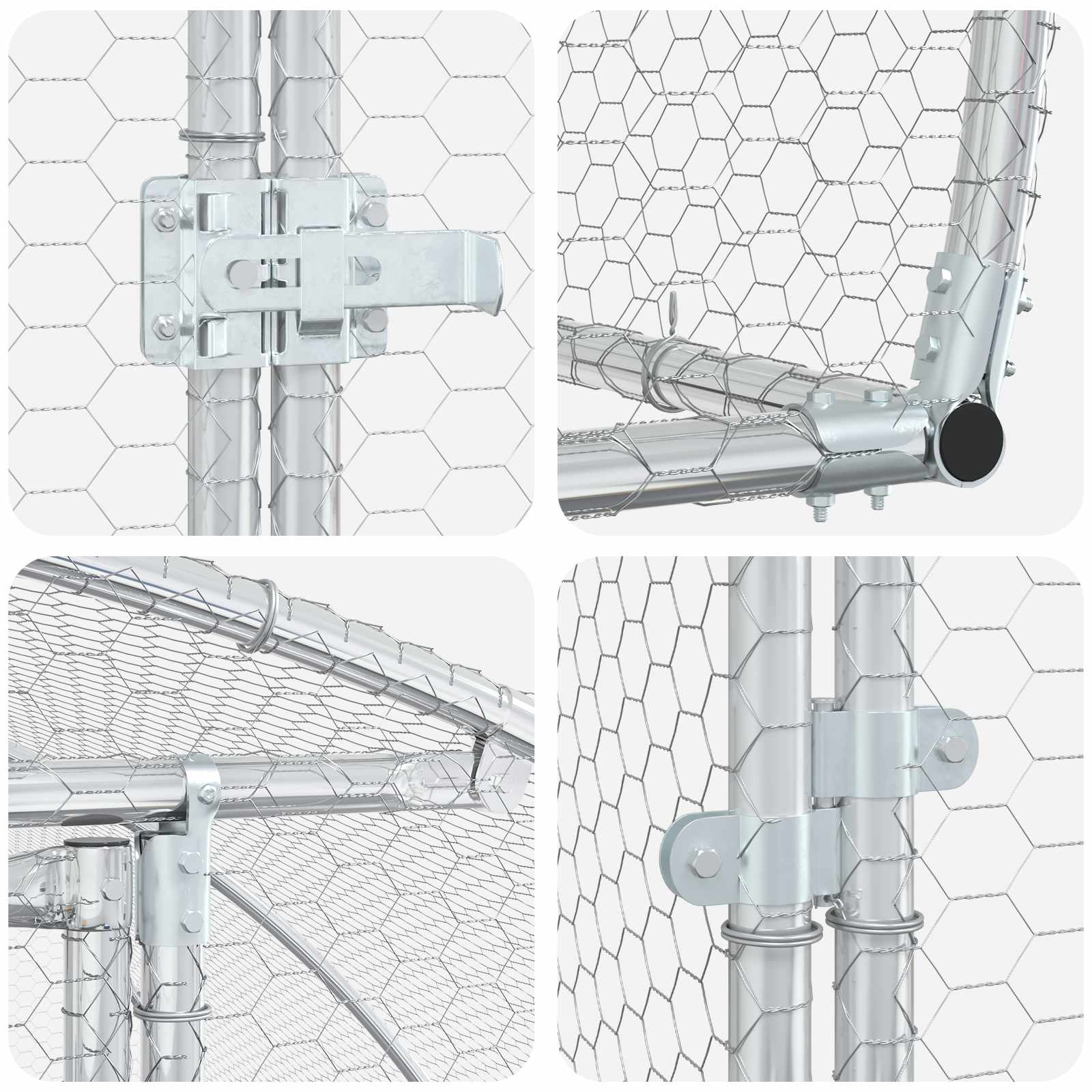 Pollaio Argento 800 x 300 x 200 cm Acciaio zincato