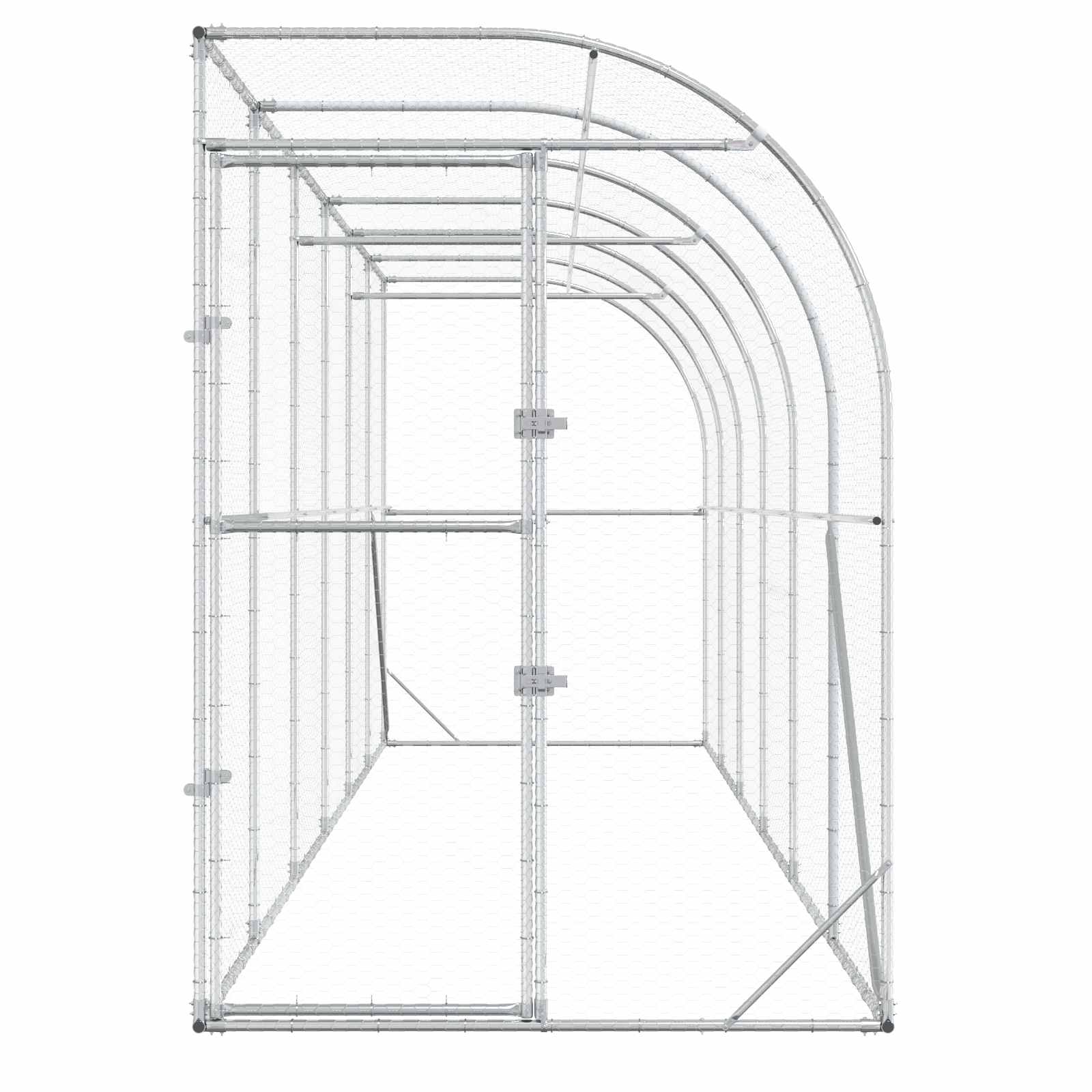 Gabbia per Polli Contro il Muro Argento 600 x 150 x 215 cm