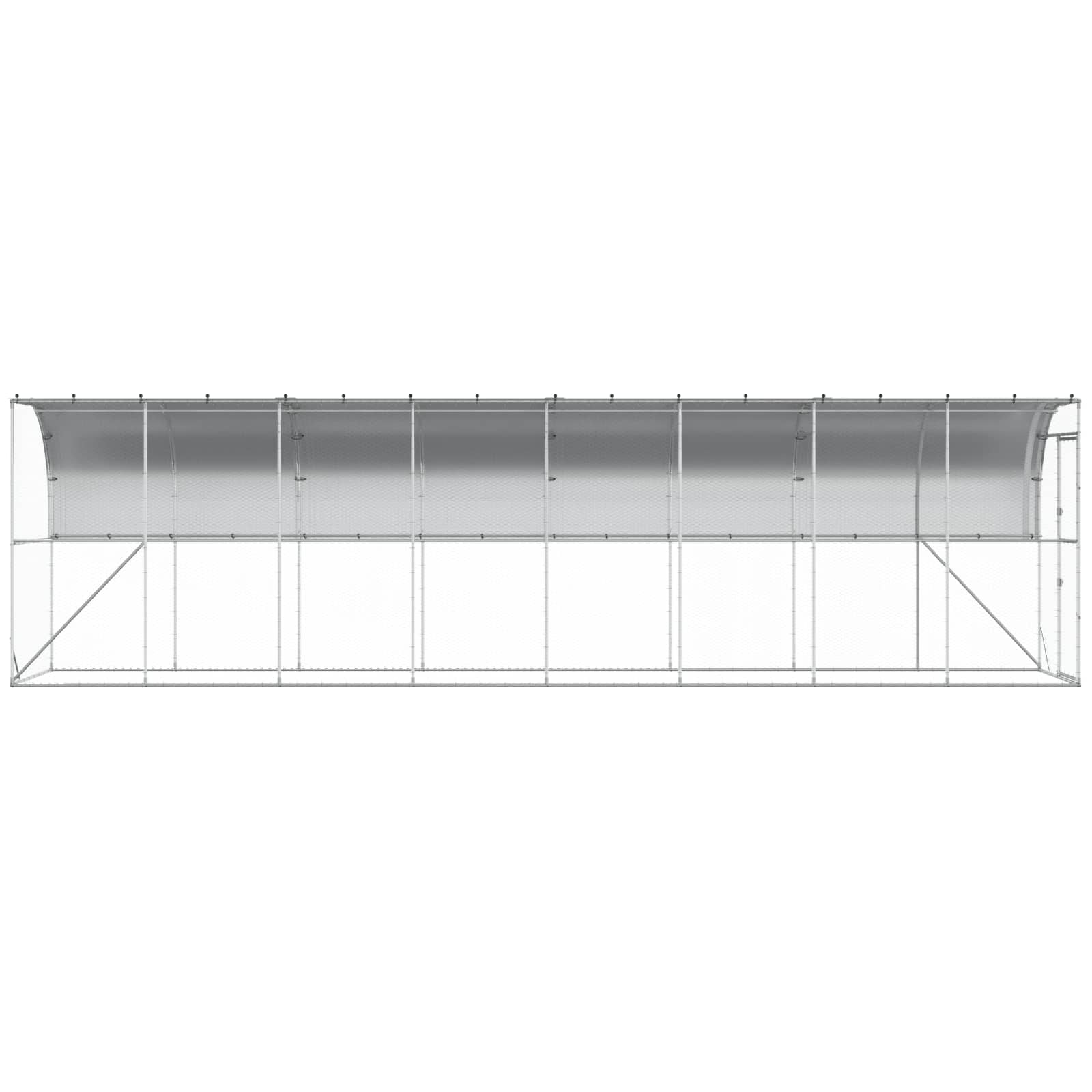 Gabbia per Polli Contro il Muro Argento 600 x 150 x 215 cm