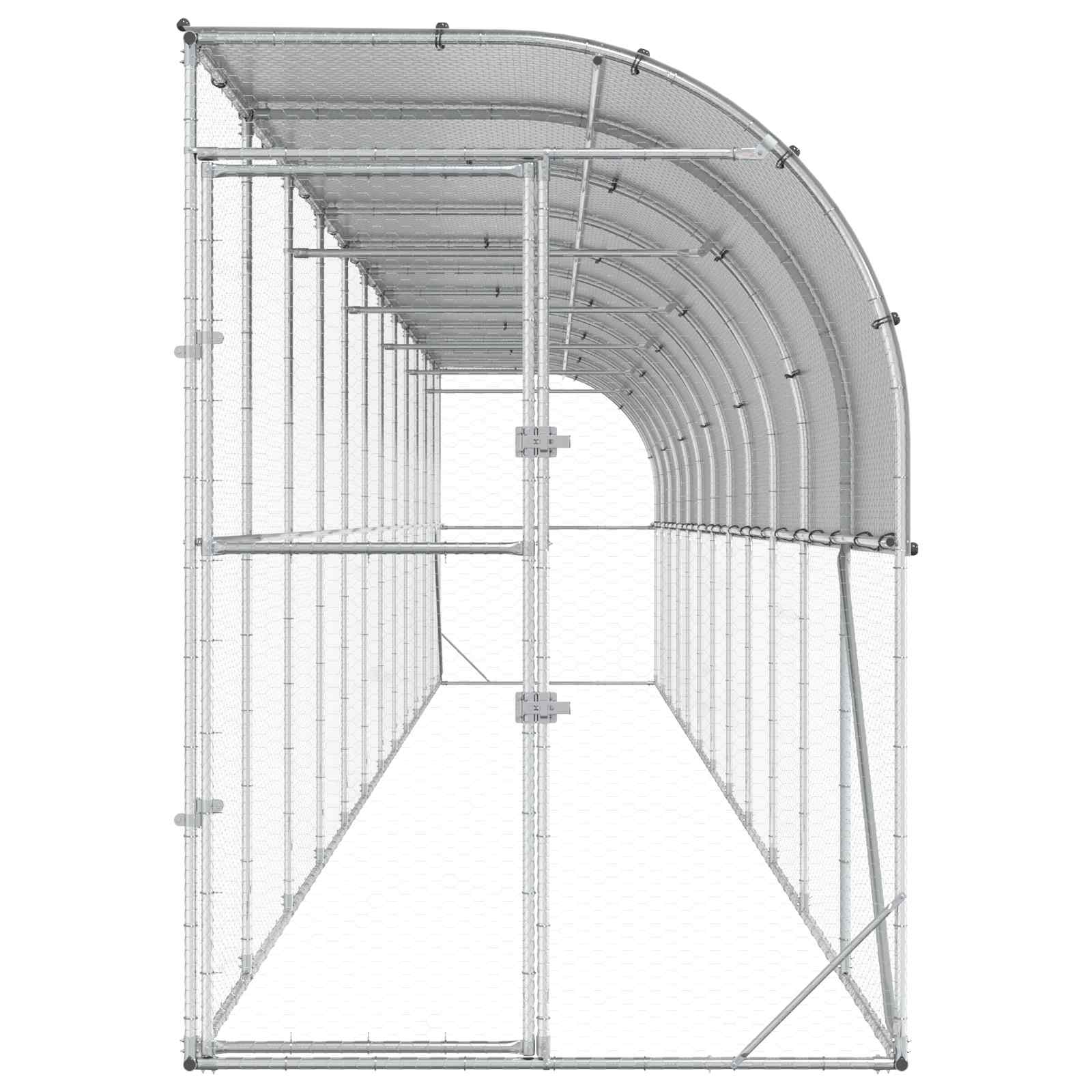 Gabbia per Polli Contro il Muro Argento 600 x 150 x 215 cm