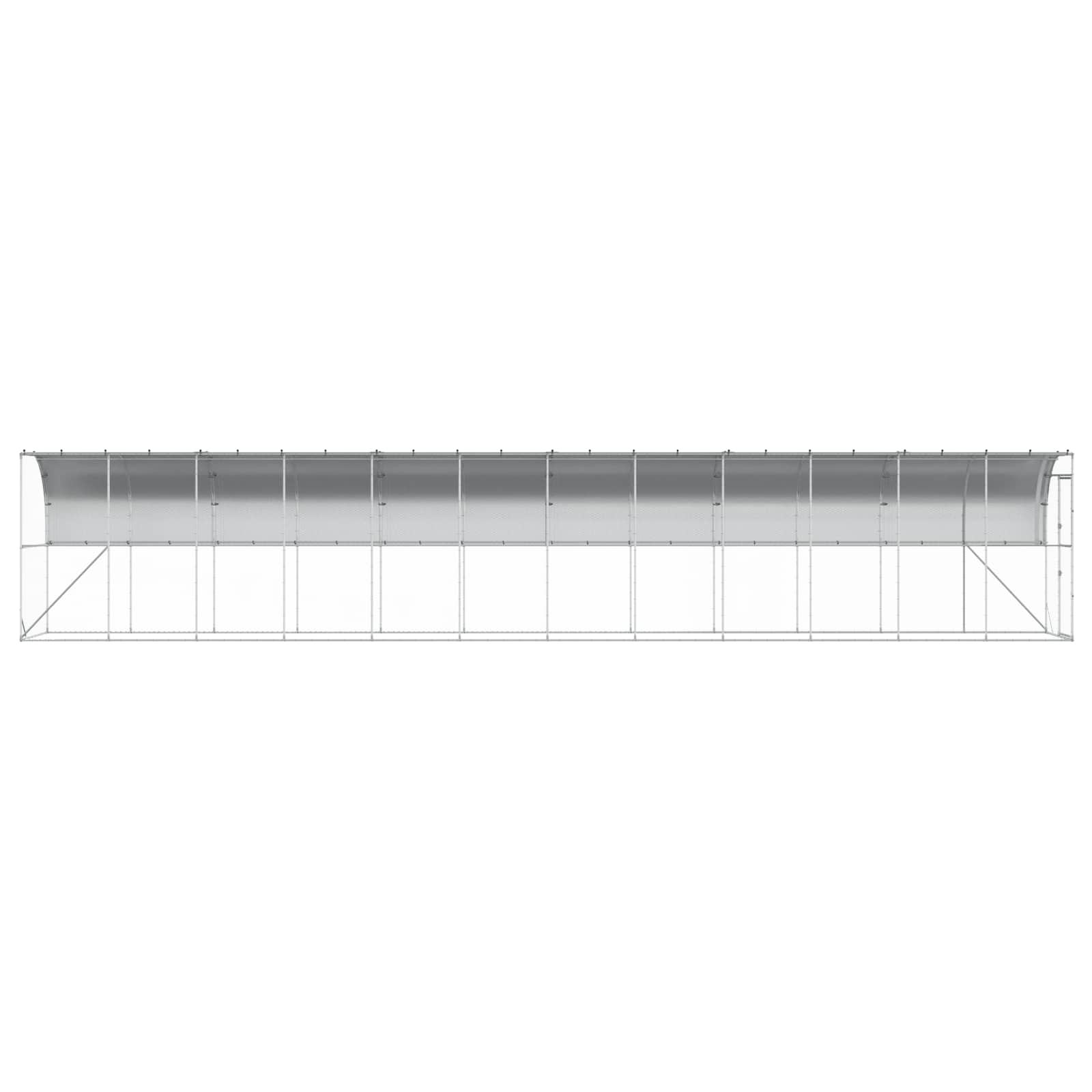 Gabbia per Polli Contro il Muro Argento 600 x 150 x 215 cm
