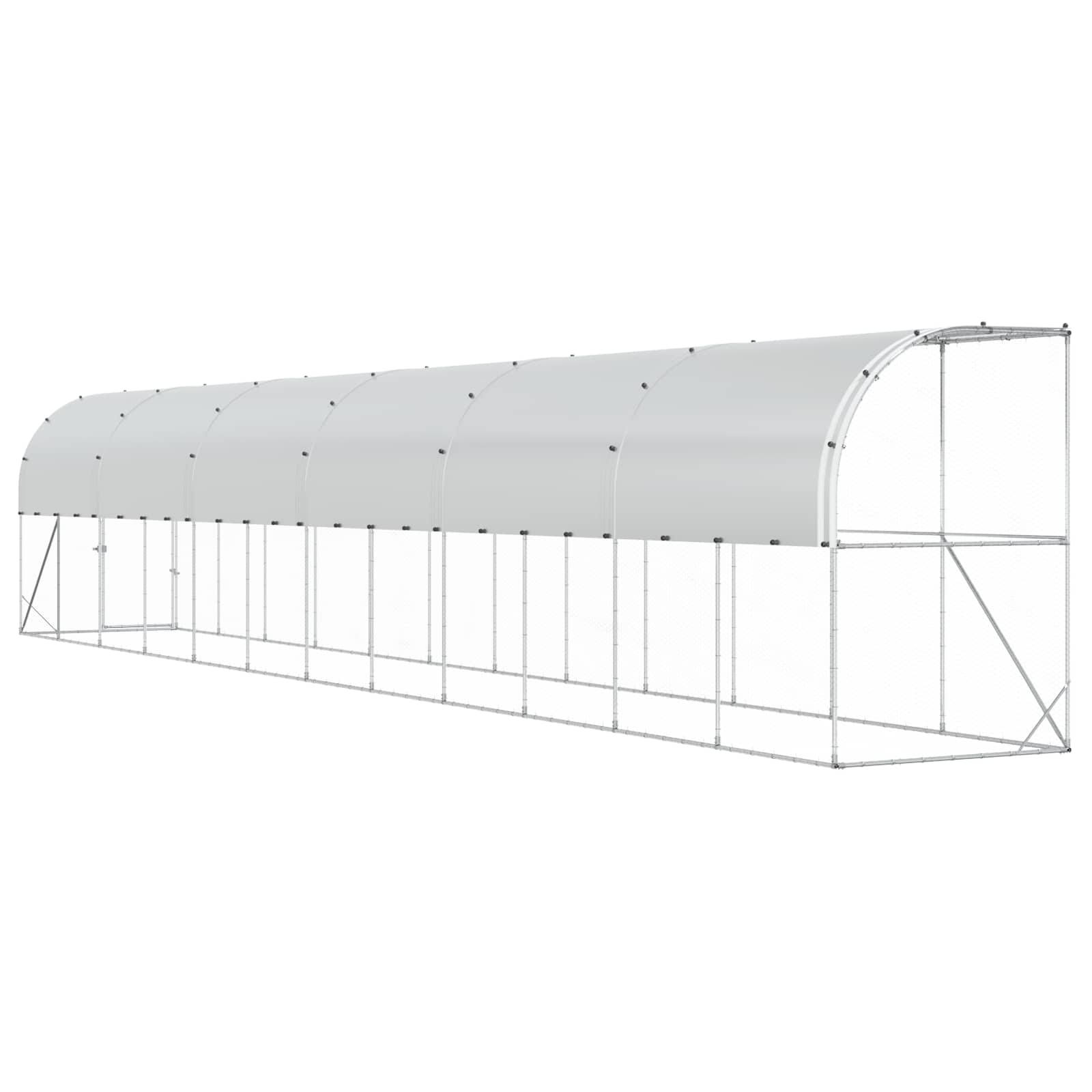 Gabbia per Polli Contro il Muro Argento 600 x 150 x 215 cm