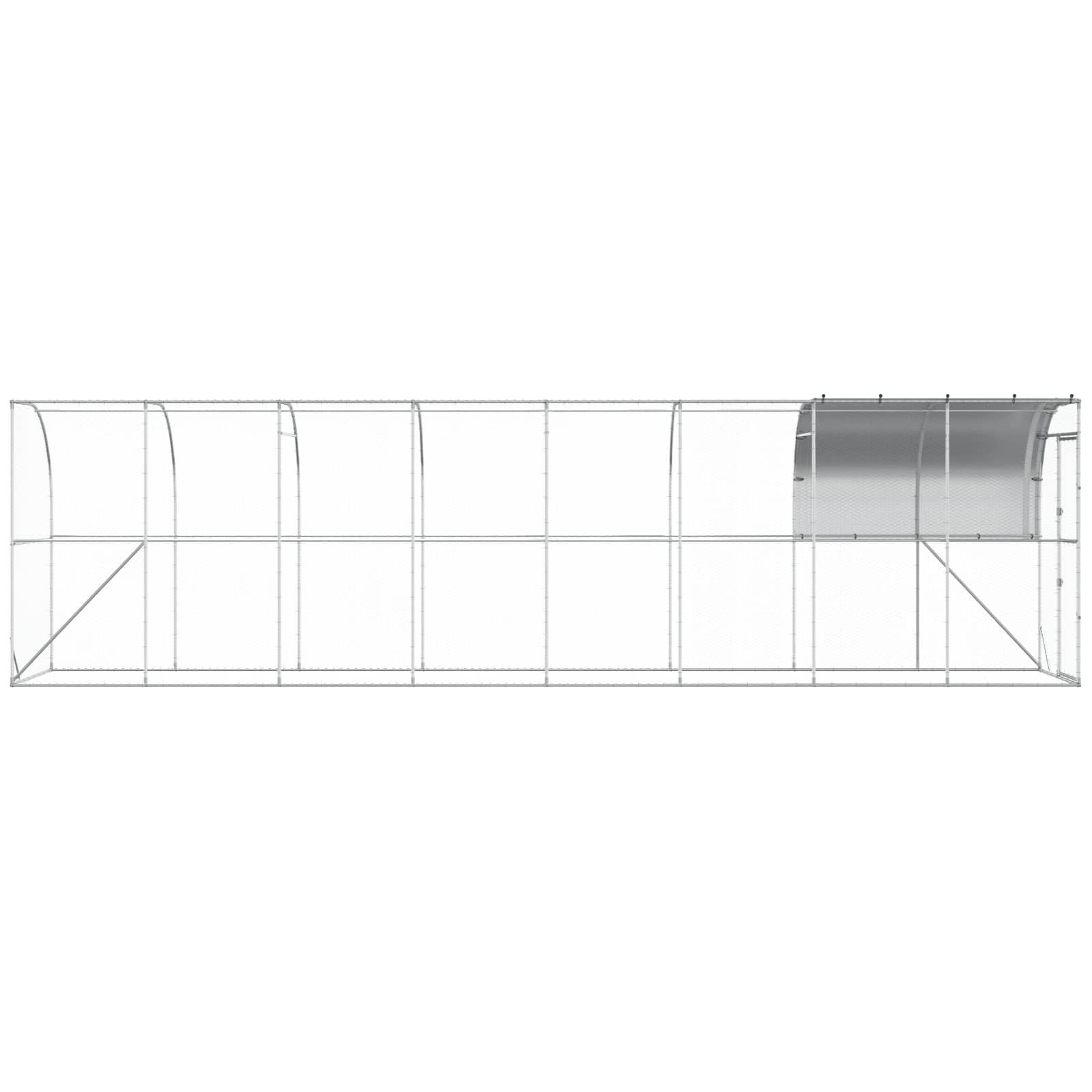Gabbia per Polli Contro il Muro Argento 800 x 100 x 215 cm