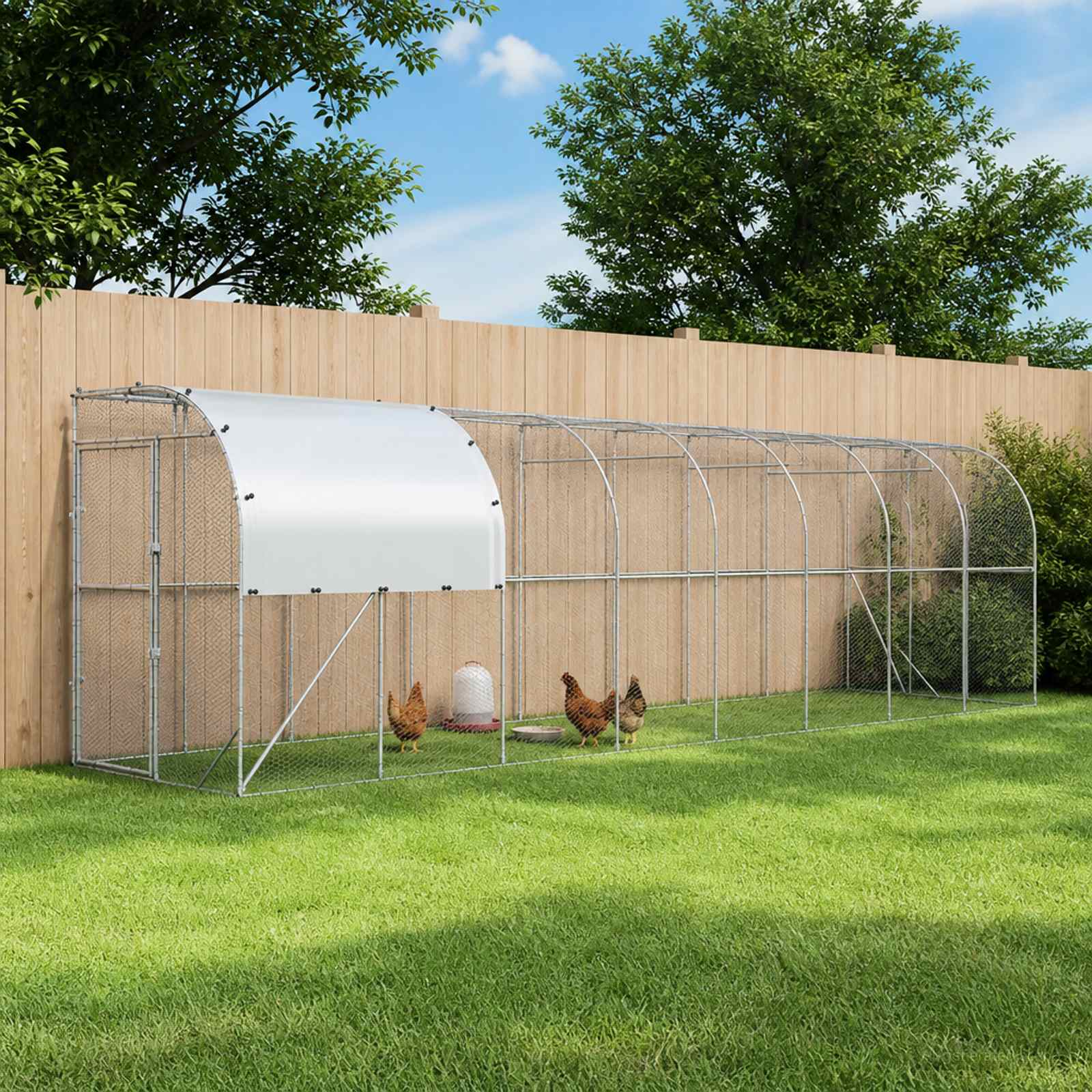Gabbia per Polli Contro il Muro Argento 1000 x 100 x 215 cm