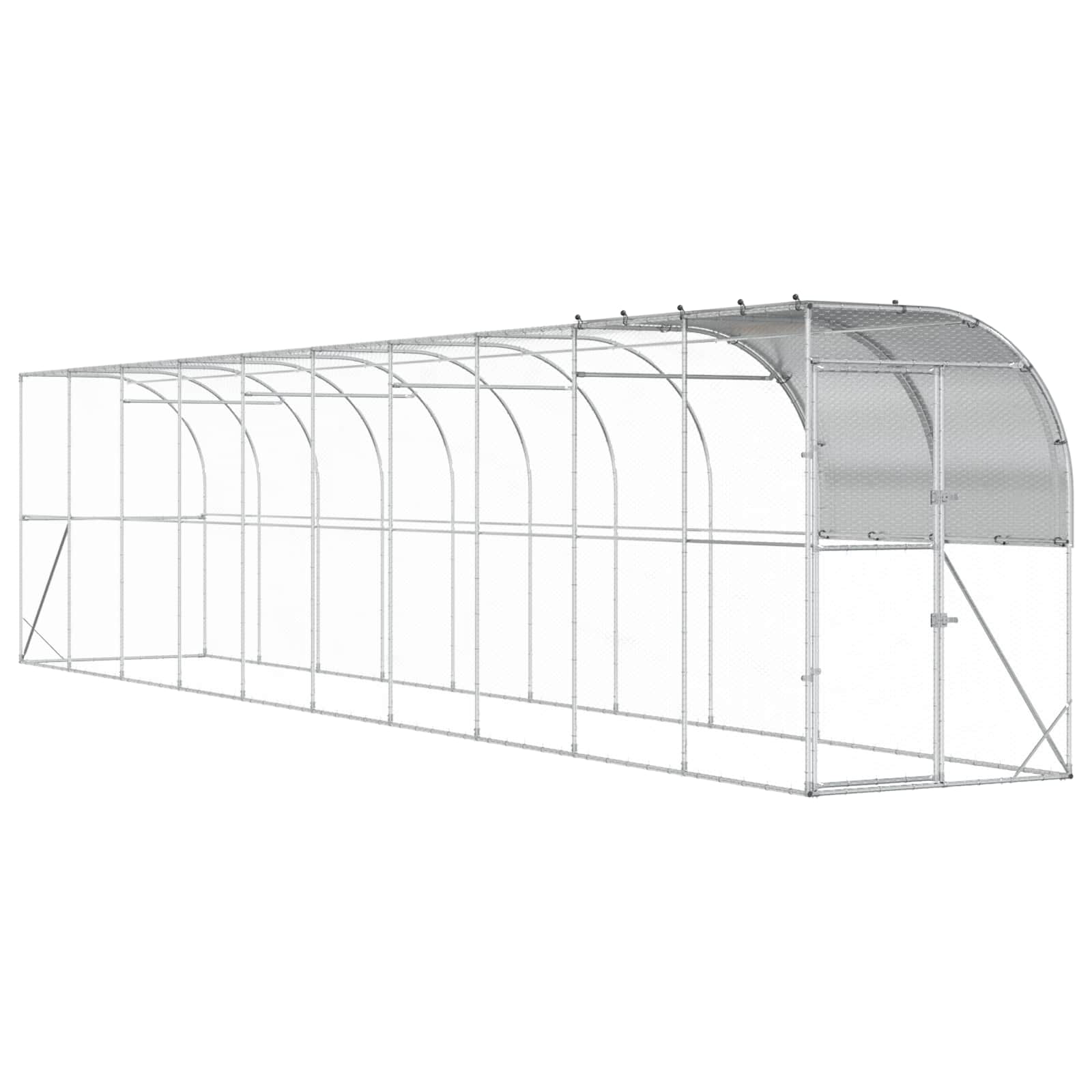 Gabbia per Polli Contro il Muro Argento 1000 x 100 x 215 cm