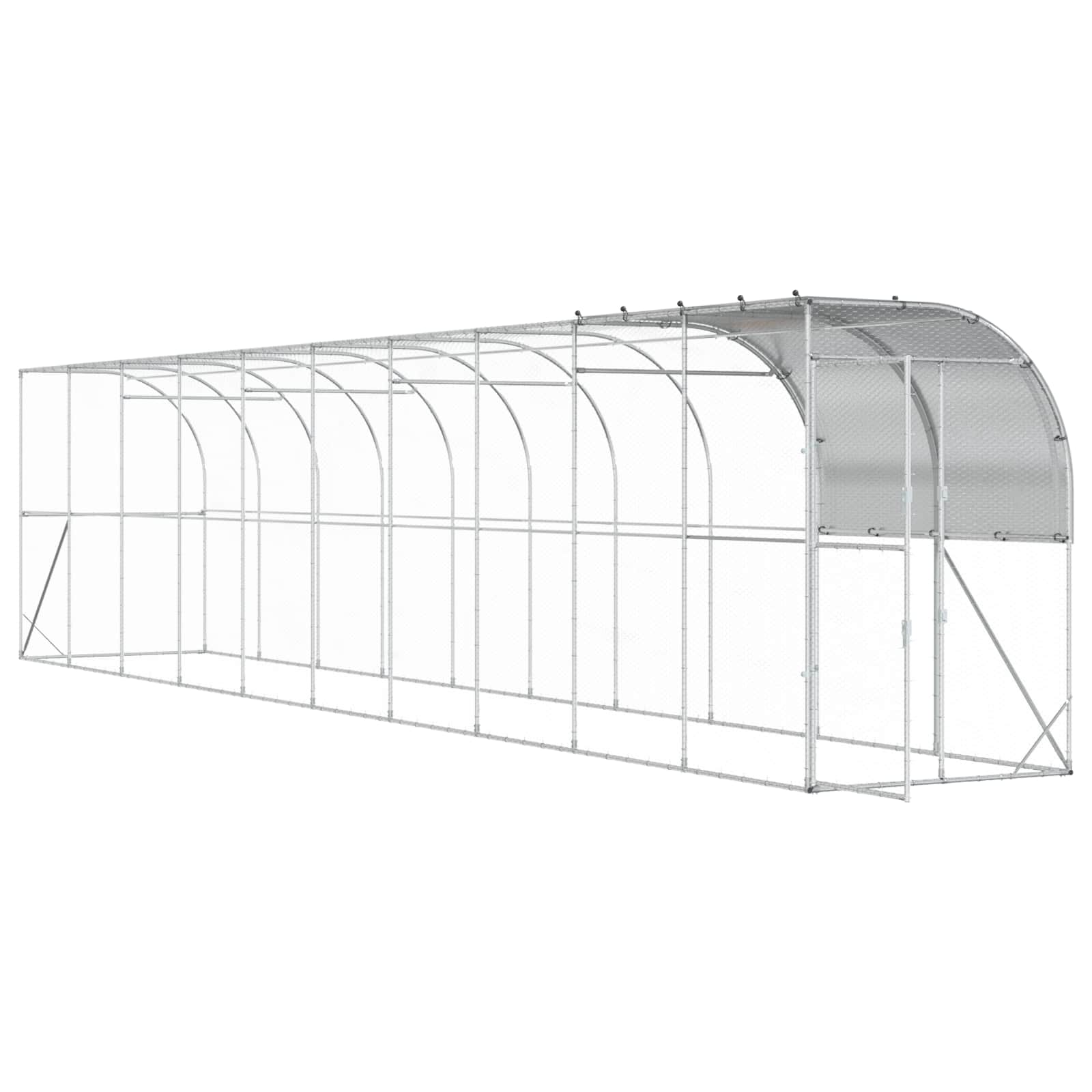 Gabbia per Polli Contro il Muro Argento 1000 x 100 x 215 cm