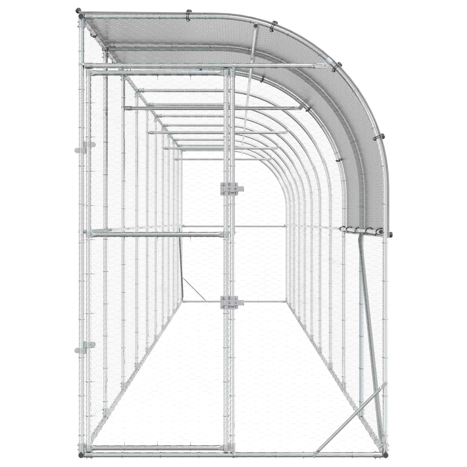 Gabbia per Polli Contro il Muro Argento 1000 x 100 x 215 cm