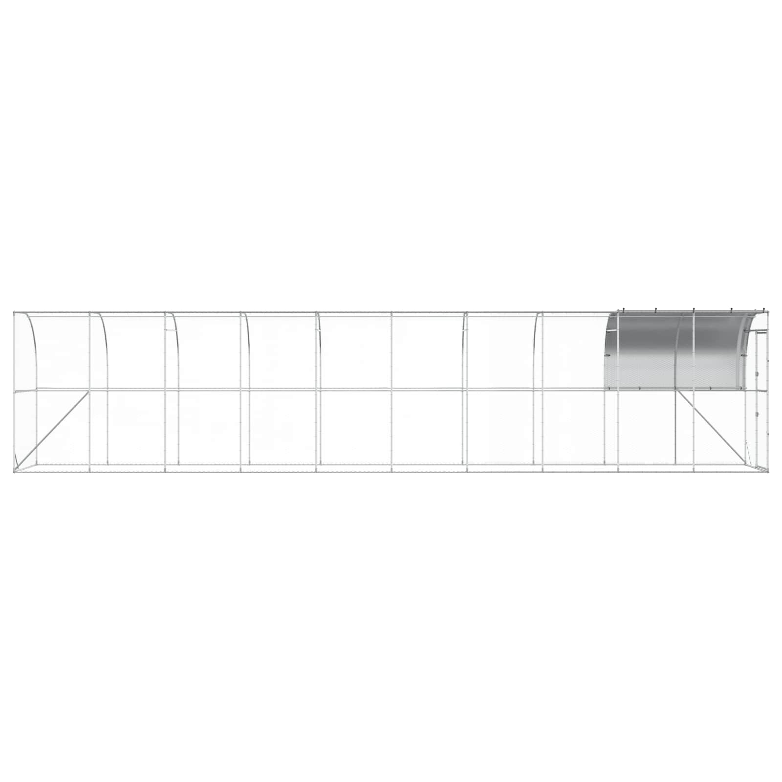 Gabbia per Polli Contro il Muro Argento 1000 x 100 x 215 cm