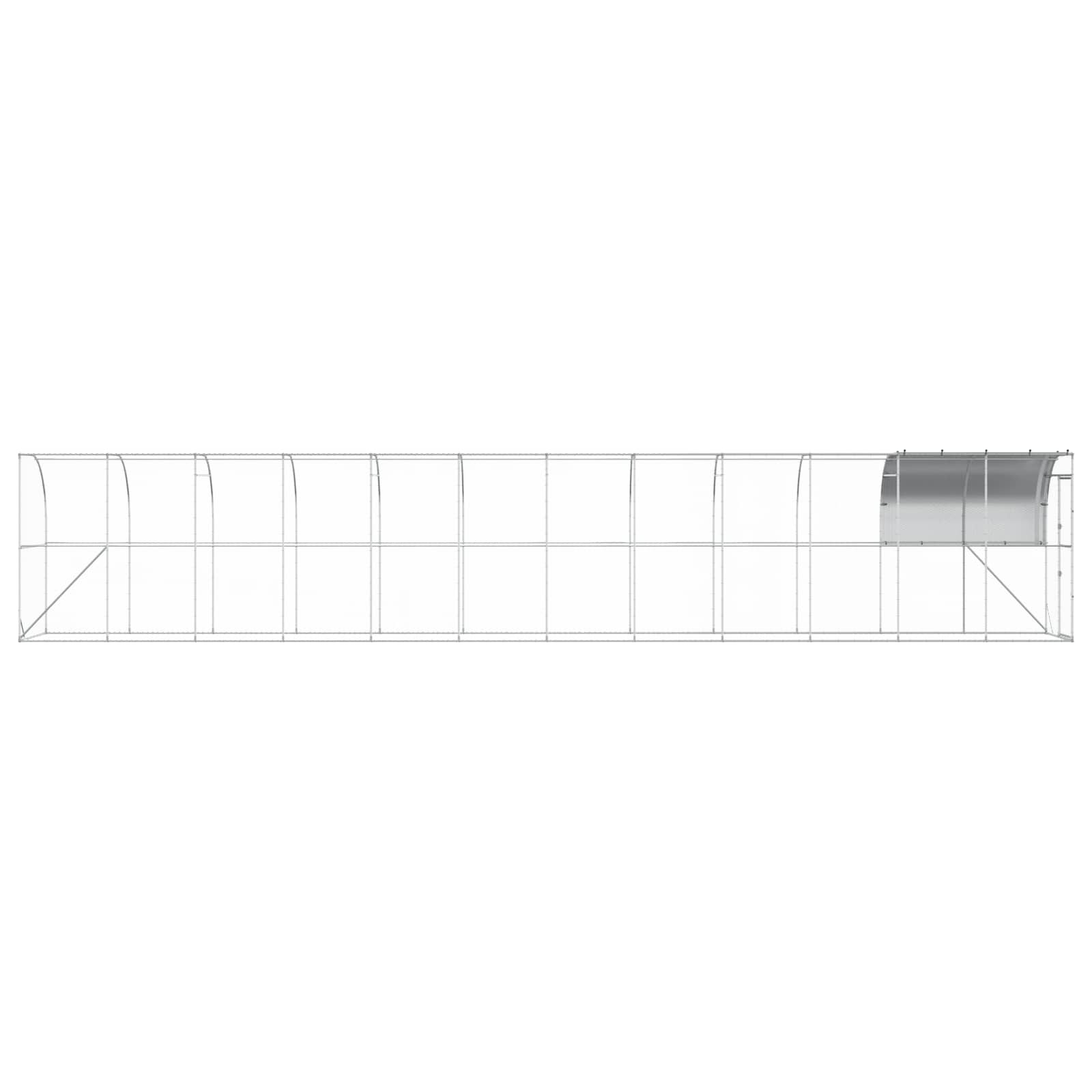 Gabbia per Polli Contro il Muro Argento 1200 x 100 x 215 cm