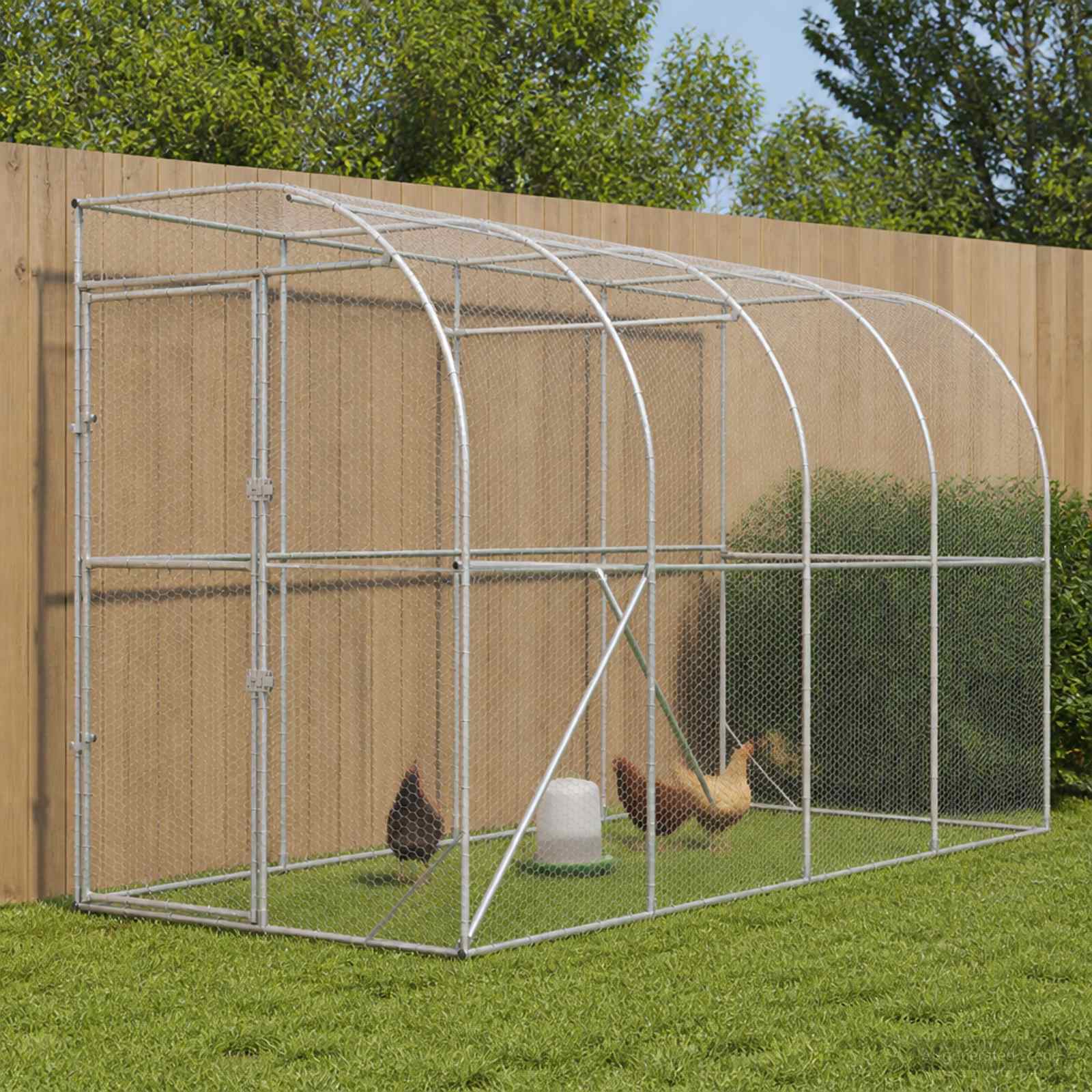 Gabbia per Polli Contro il Muro Argento 600 x 150 x 215 cm