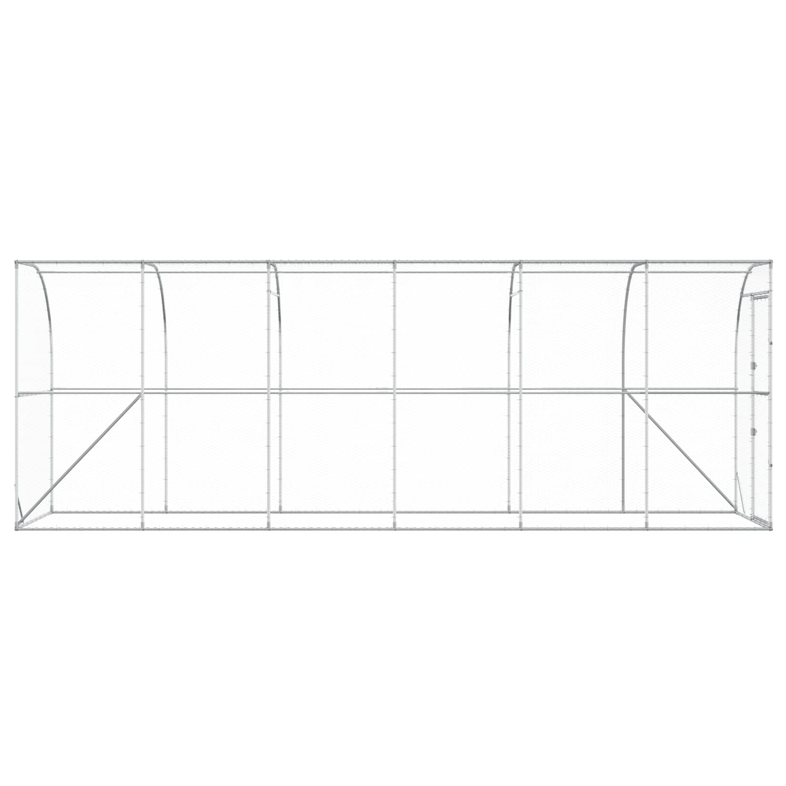 Gabbia per Polli Contro il Muro Argento 600 x 150 x 215 cm