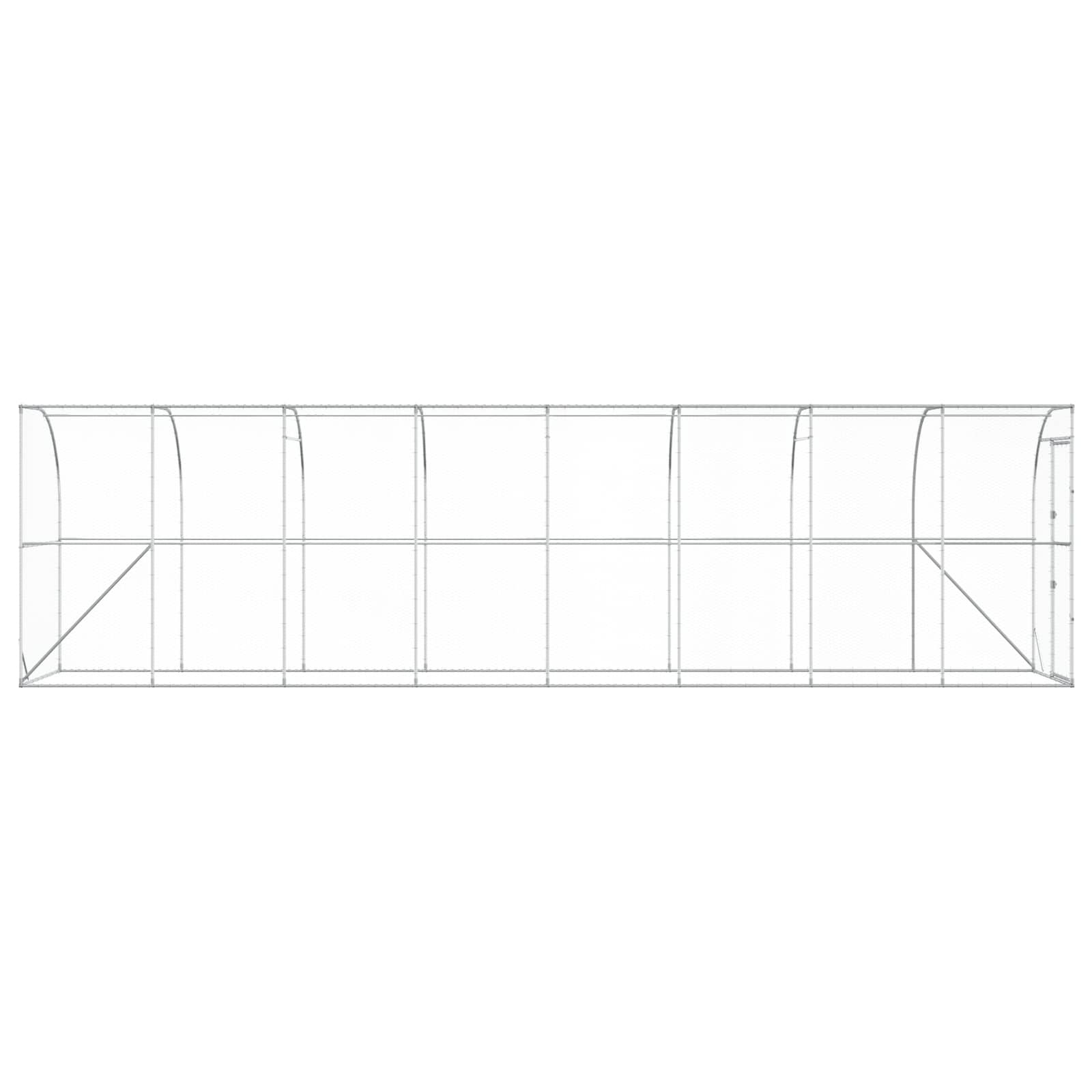 Gabbia per Polli Contro il Muro Argento 600 x 150 x 215 cm