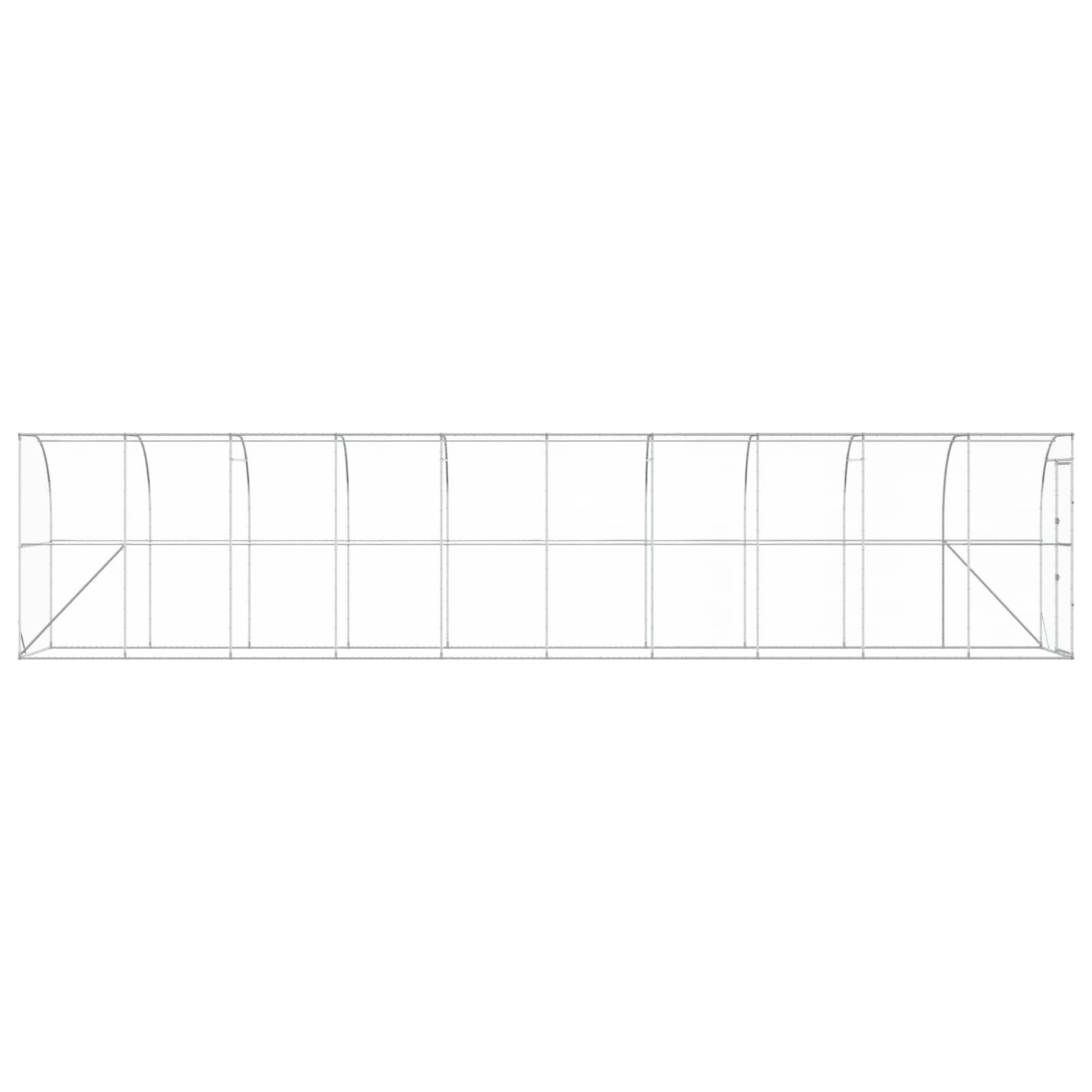 Gabbia per Polli Contro il Muro Argento 600 x 150 x 215 cm
