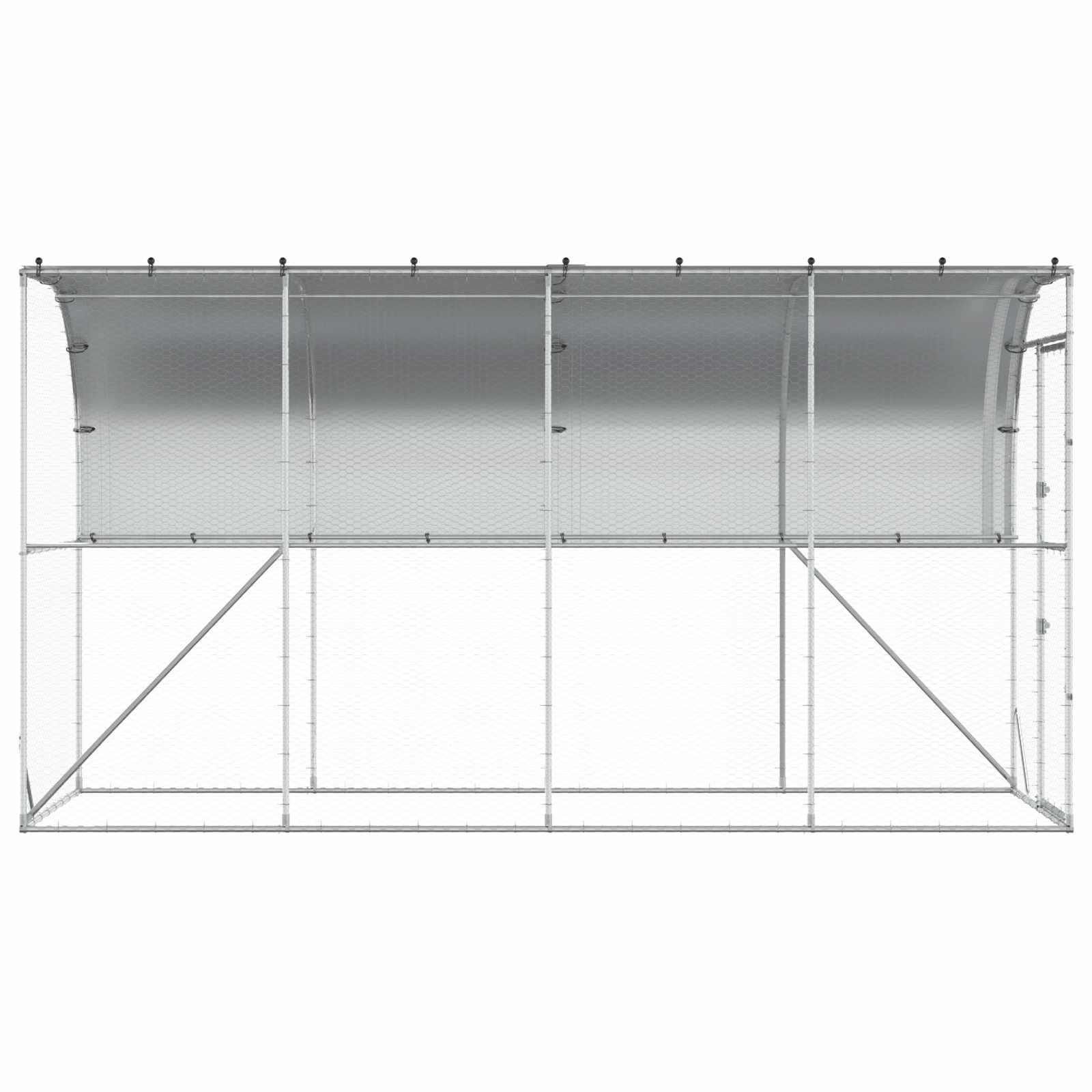 Gabbia per Polli Contro il Muro Argento 600 x 150 x 215 cm
