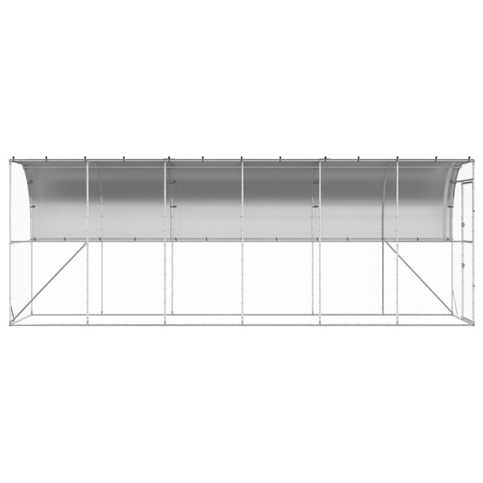 Gabbia per Polli Contro il Muro Argento 600 x 150 x 215 cm