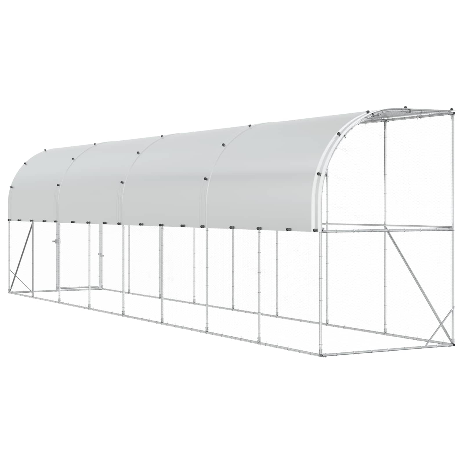 Gabbia per Polli Contro il Muro Argento 600 x 150 x 215 cm