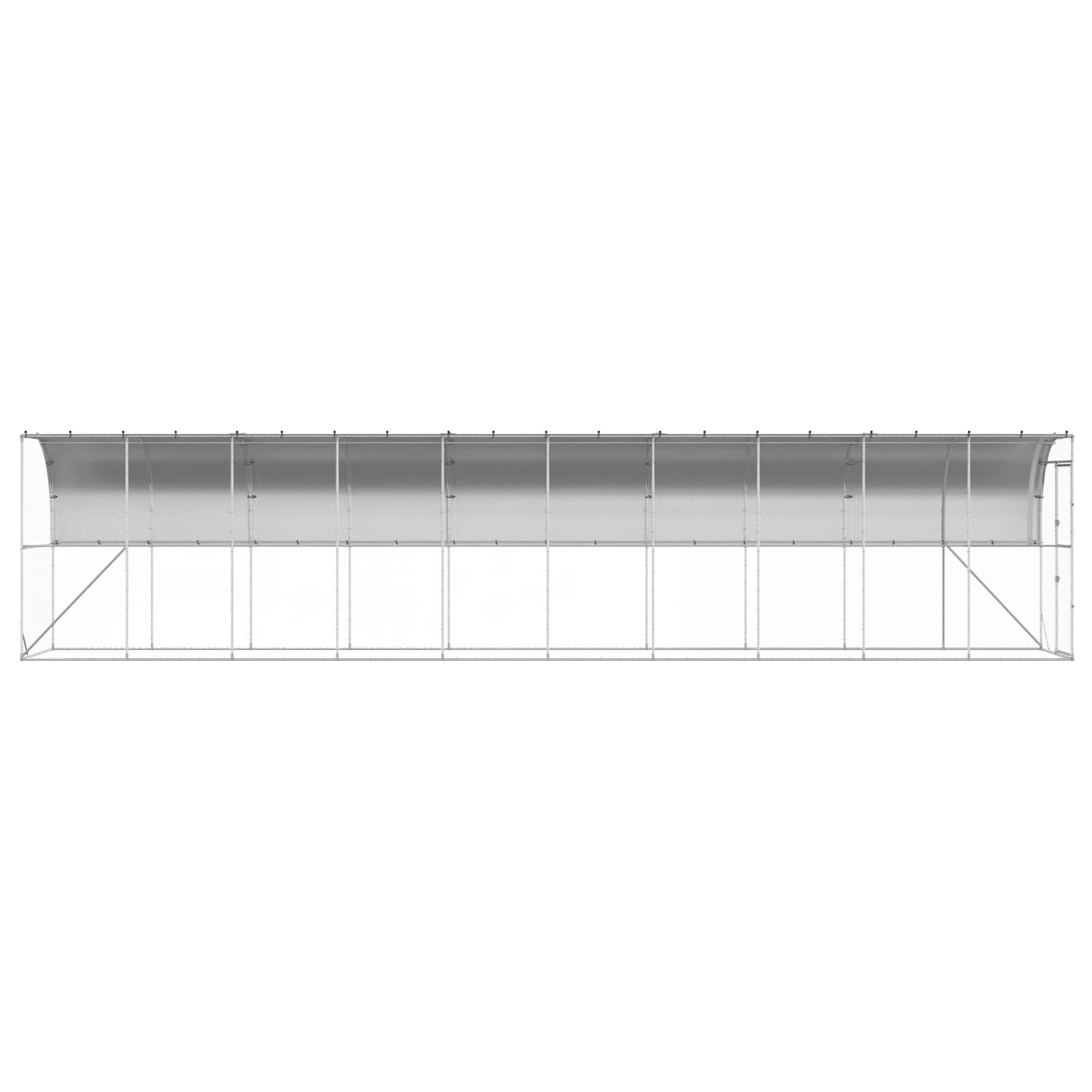 Gabbia per Polli Contro il Muro Argento 600 x 150 x 215 cm
