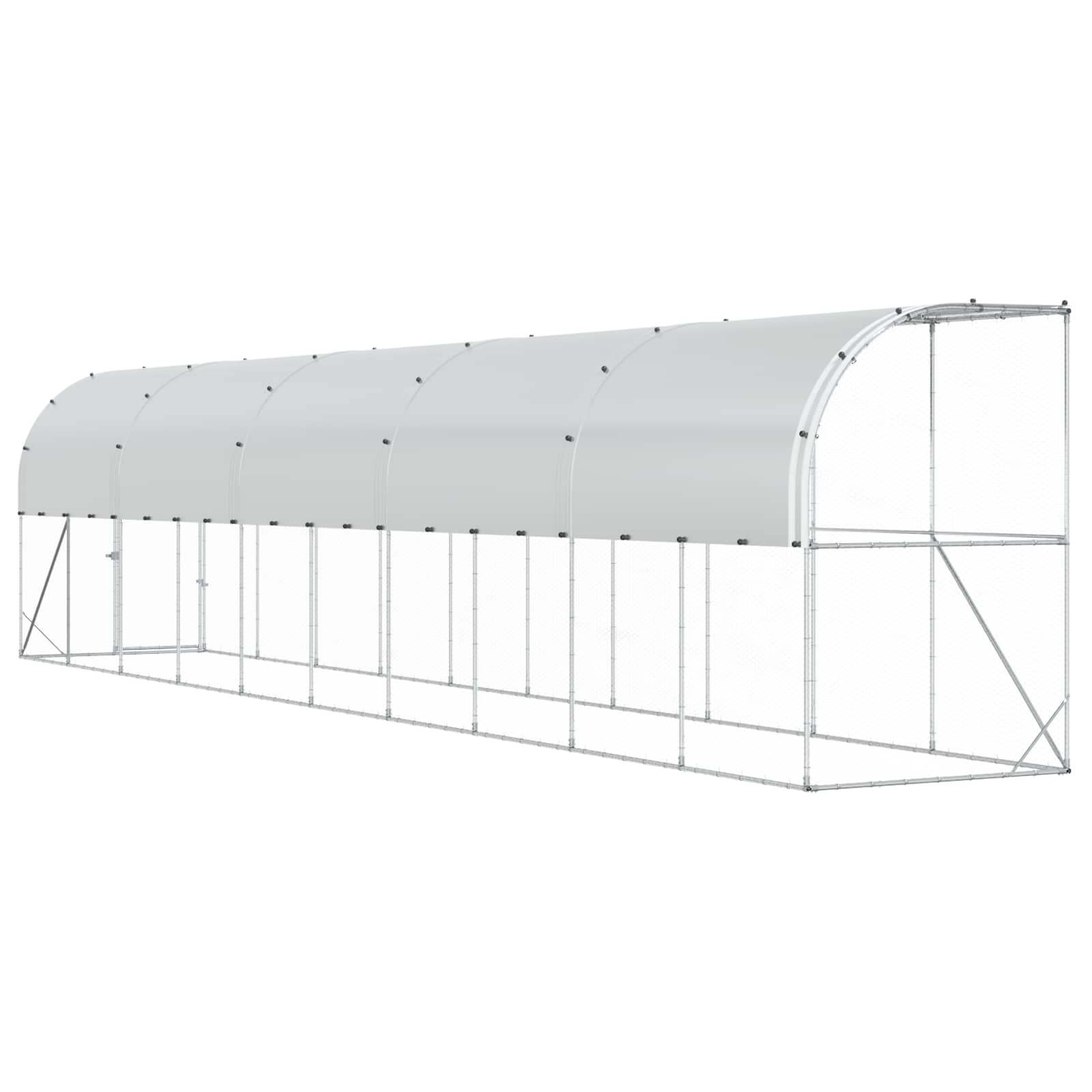 Gabbia per Polli Contro il Muro Argento 600 x 150 x 215 cm