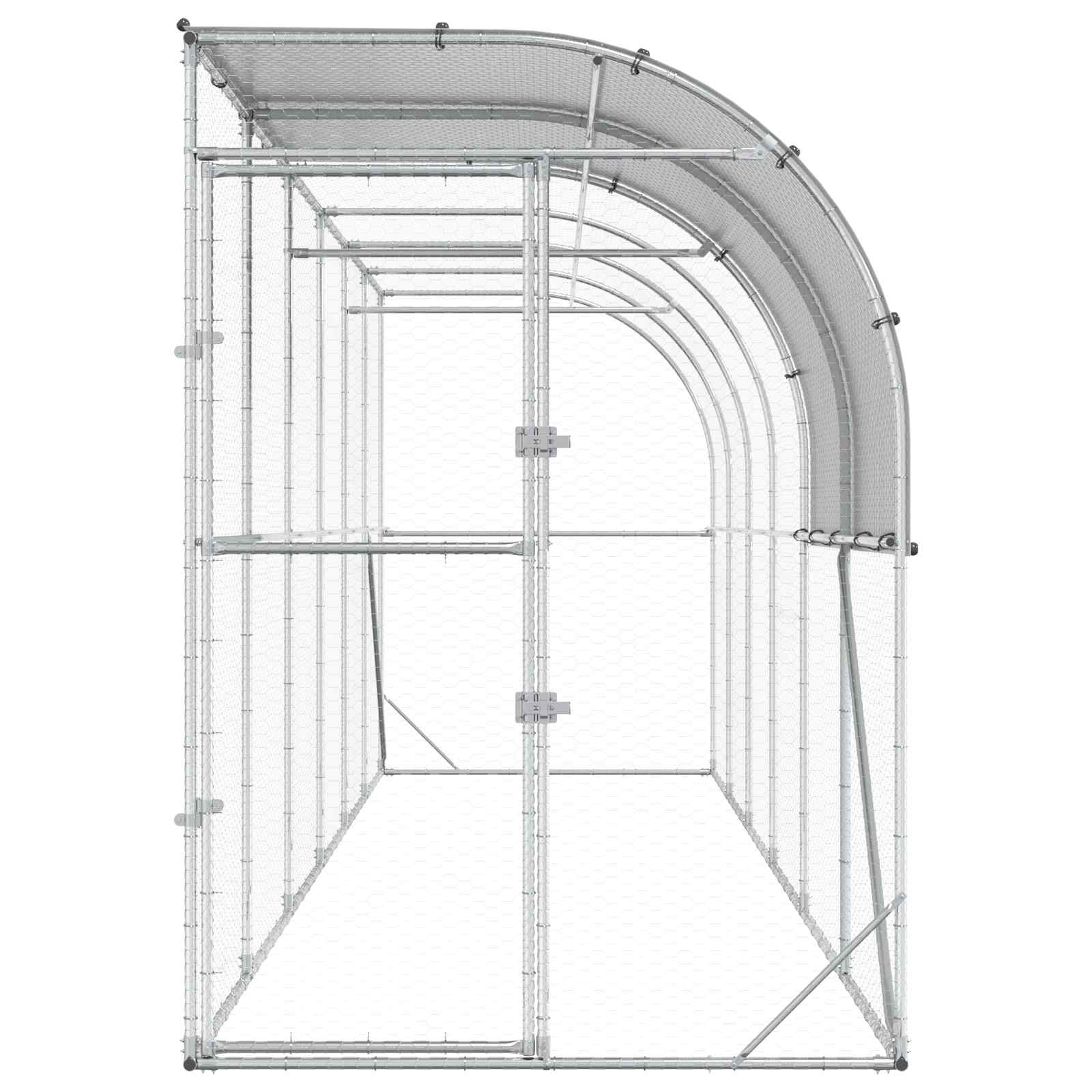 Gabbia per Polli Contro il Muro Argento 600 x 150 x 215 cm
