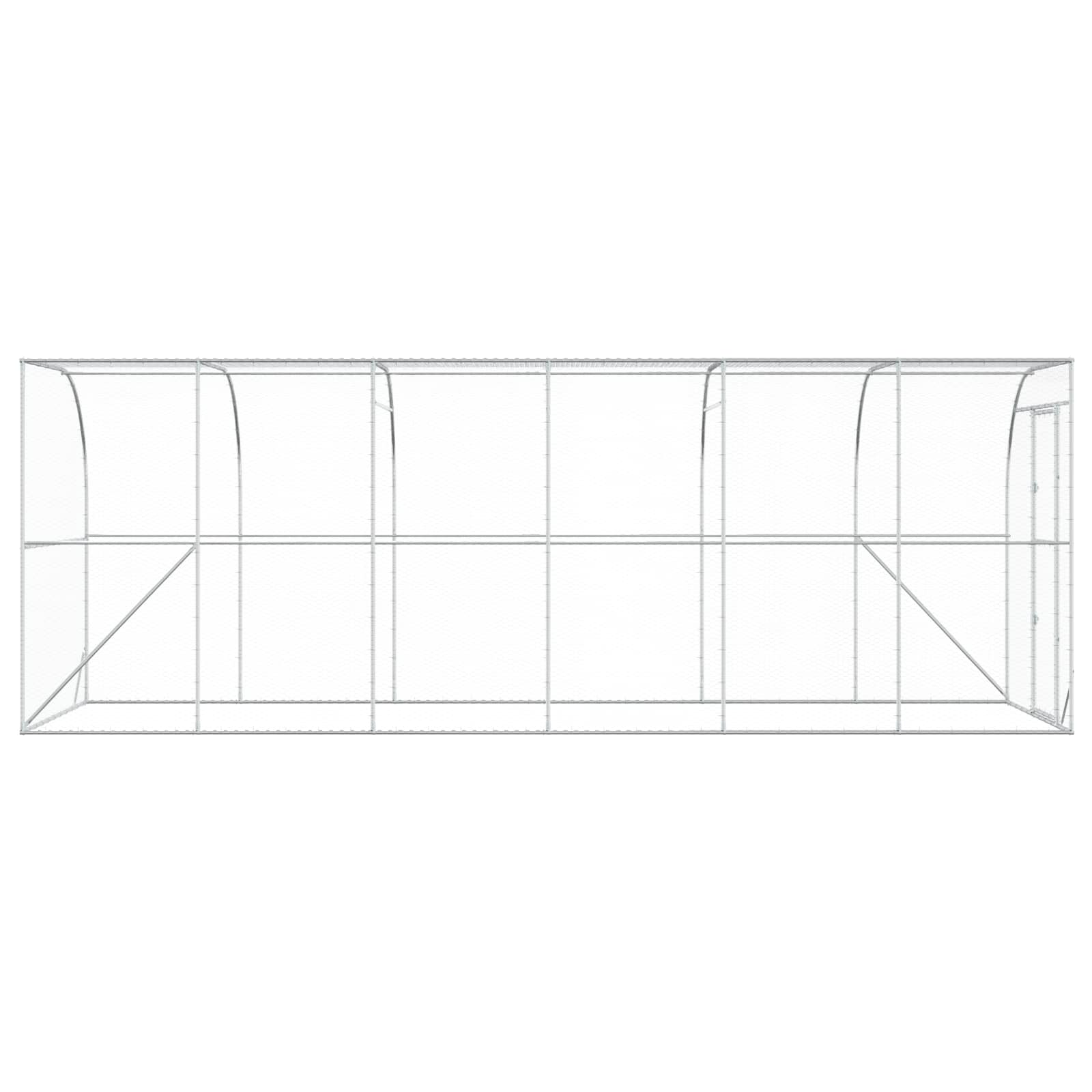 Gabbia per Polli Contro il Muro Argento 600 x 150 x 215 cm