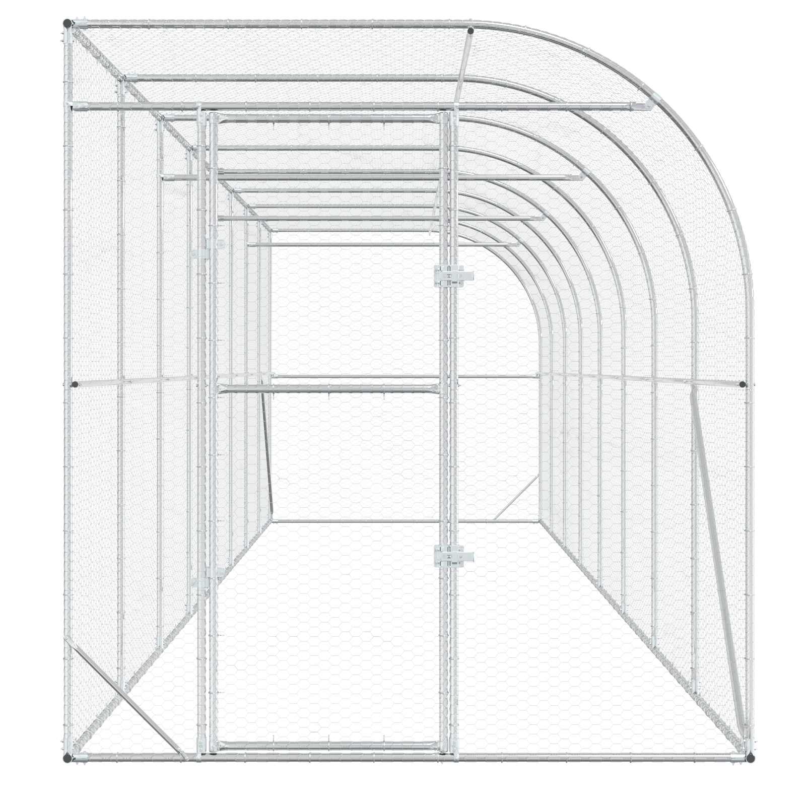 Gabbia per Polli Contro il Muro Argento 600 x 150 x 215 cm