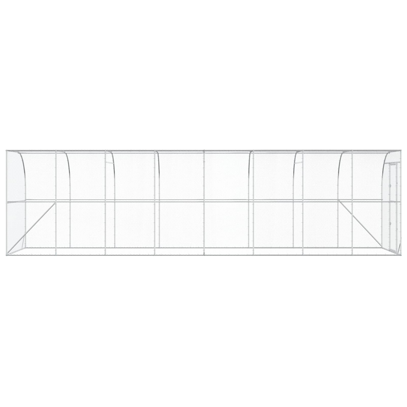 Gabbia per Polli Contro il Muro Argento 600 x 150 x 215 cm