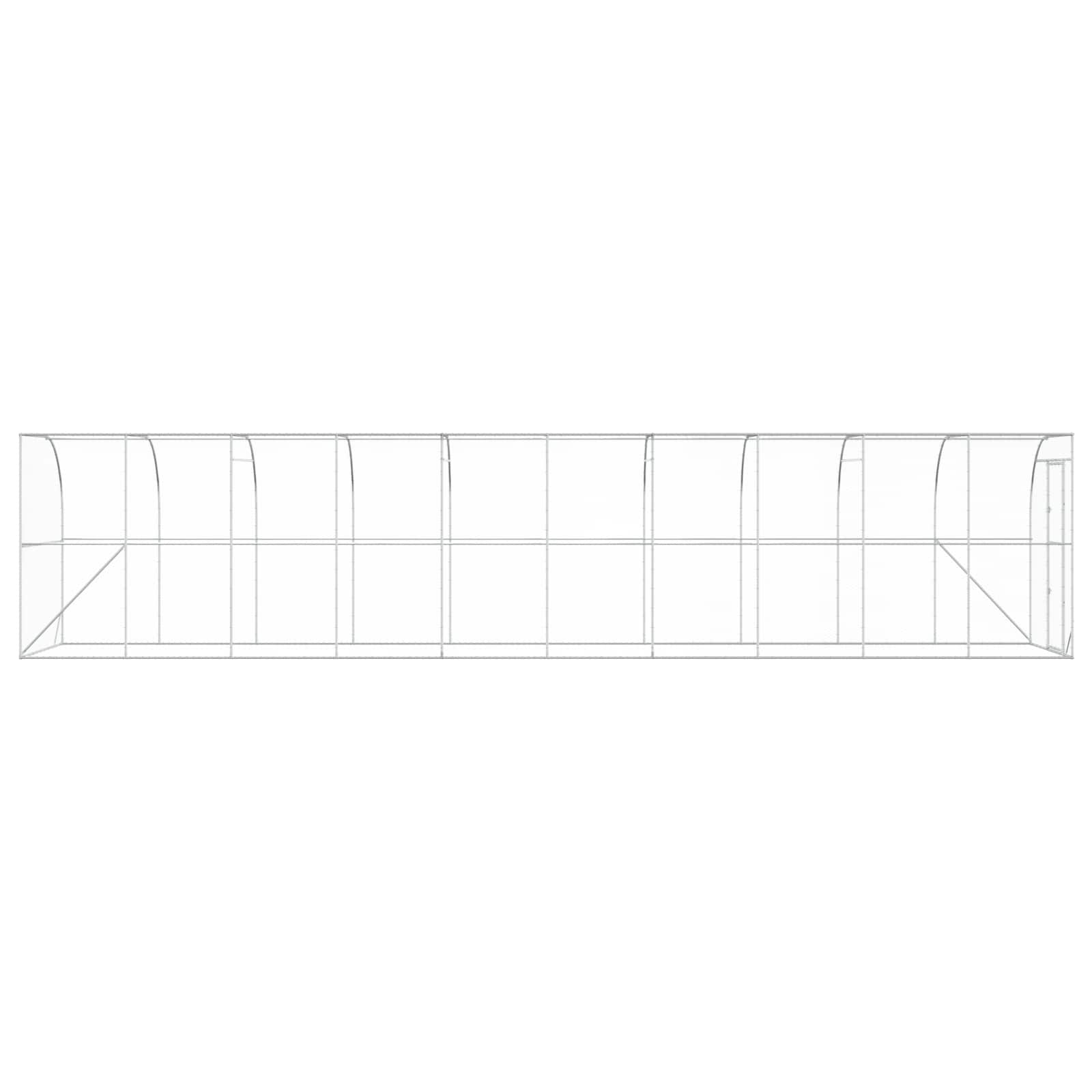 Gabbia per Polli Contro il Muro Argento 600 x 150 x 215 cm