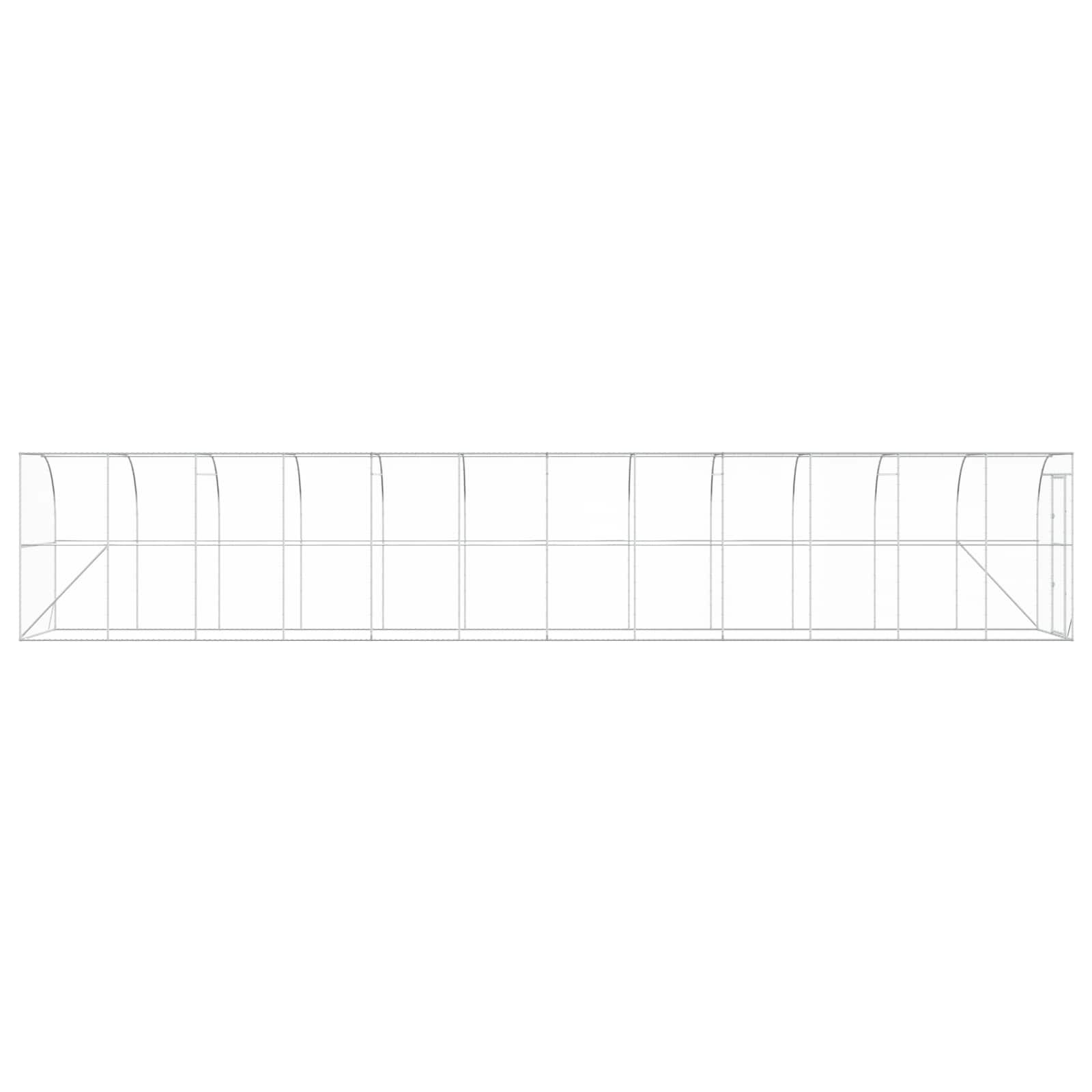 Gabbia per Polli Contro il Muro Argento 600 x 150 x 215 cm