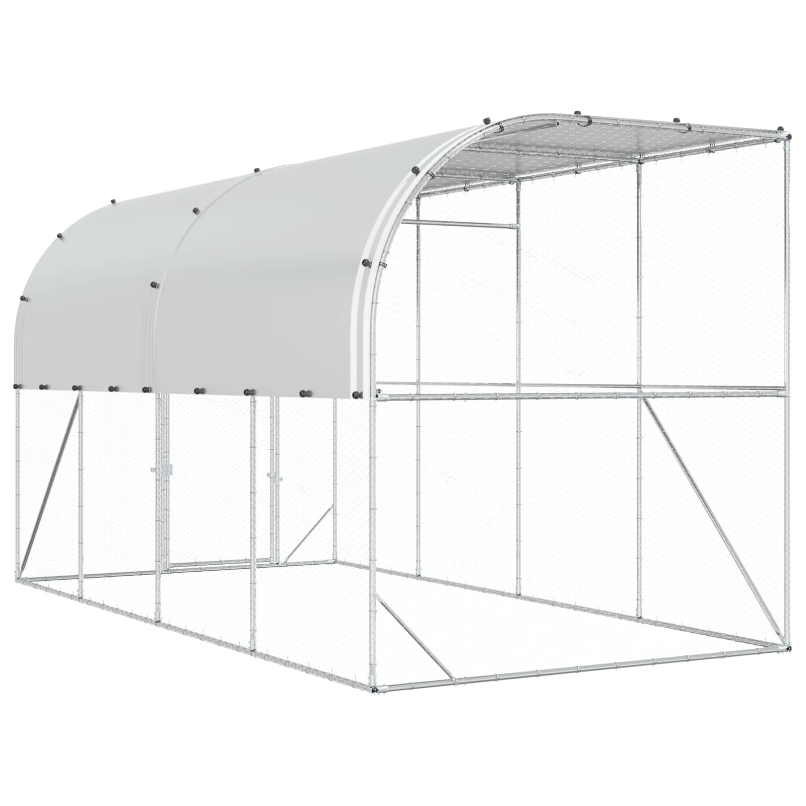 Gabbia per Polli Contro il Muro Argento 600 x 150 x 215 cm