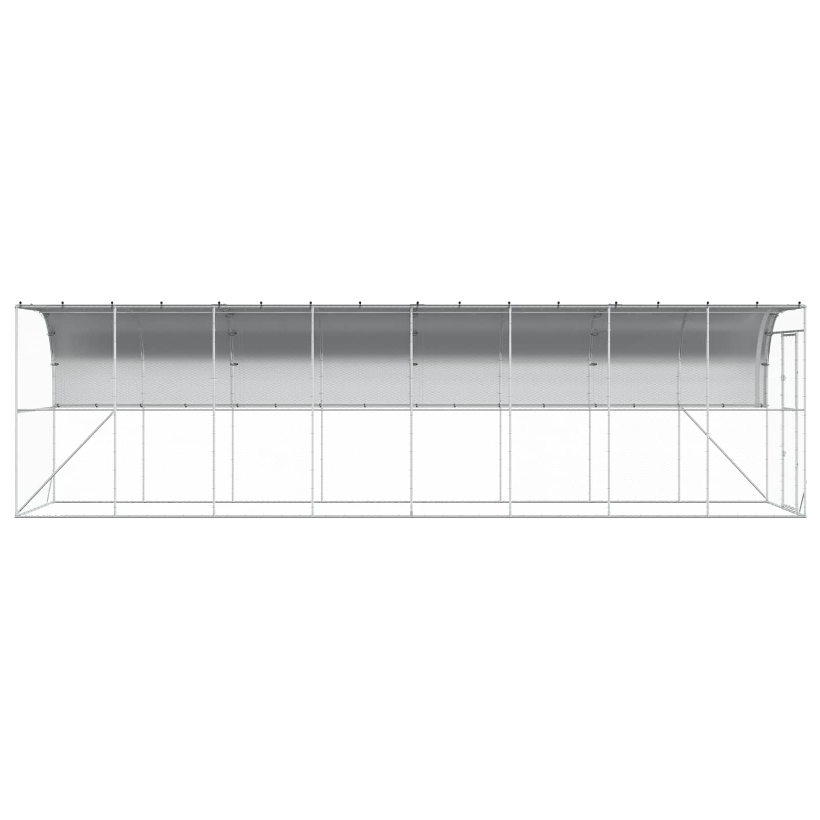 Gabbia per Polli Contro il Muro Argento 600 x 150 x 215 cm