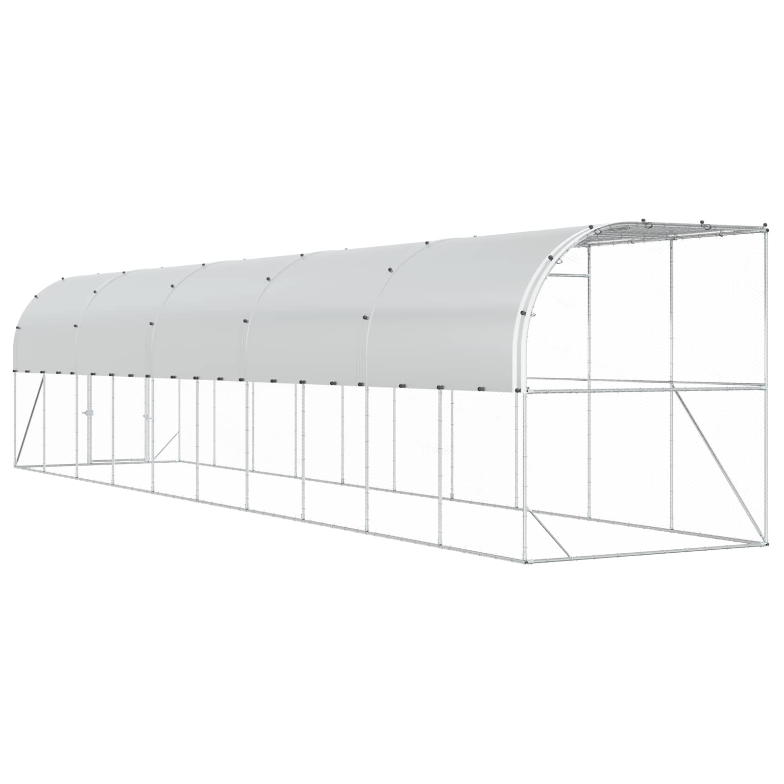 Gabbia per Polli Contro il Muro Argento 600 x 150 x 215 cm