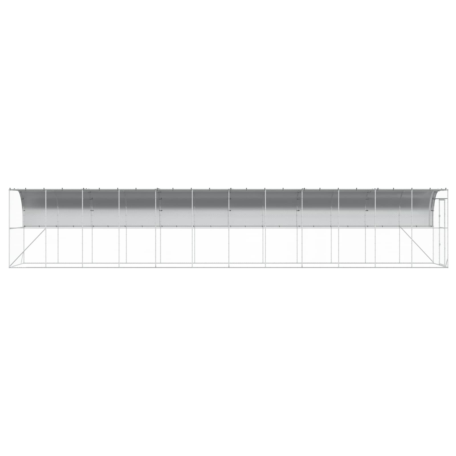 Gabbia per Polli Contro il Muro Argento 600 x 150 x 215 cm