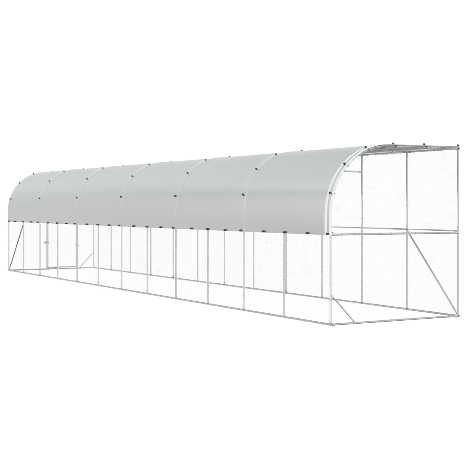 Gabbia per Polli Contro il Muro Argento 600 x 150 x 215 cm