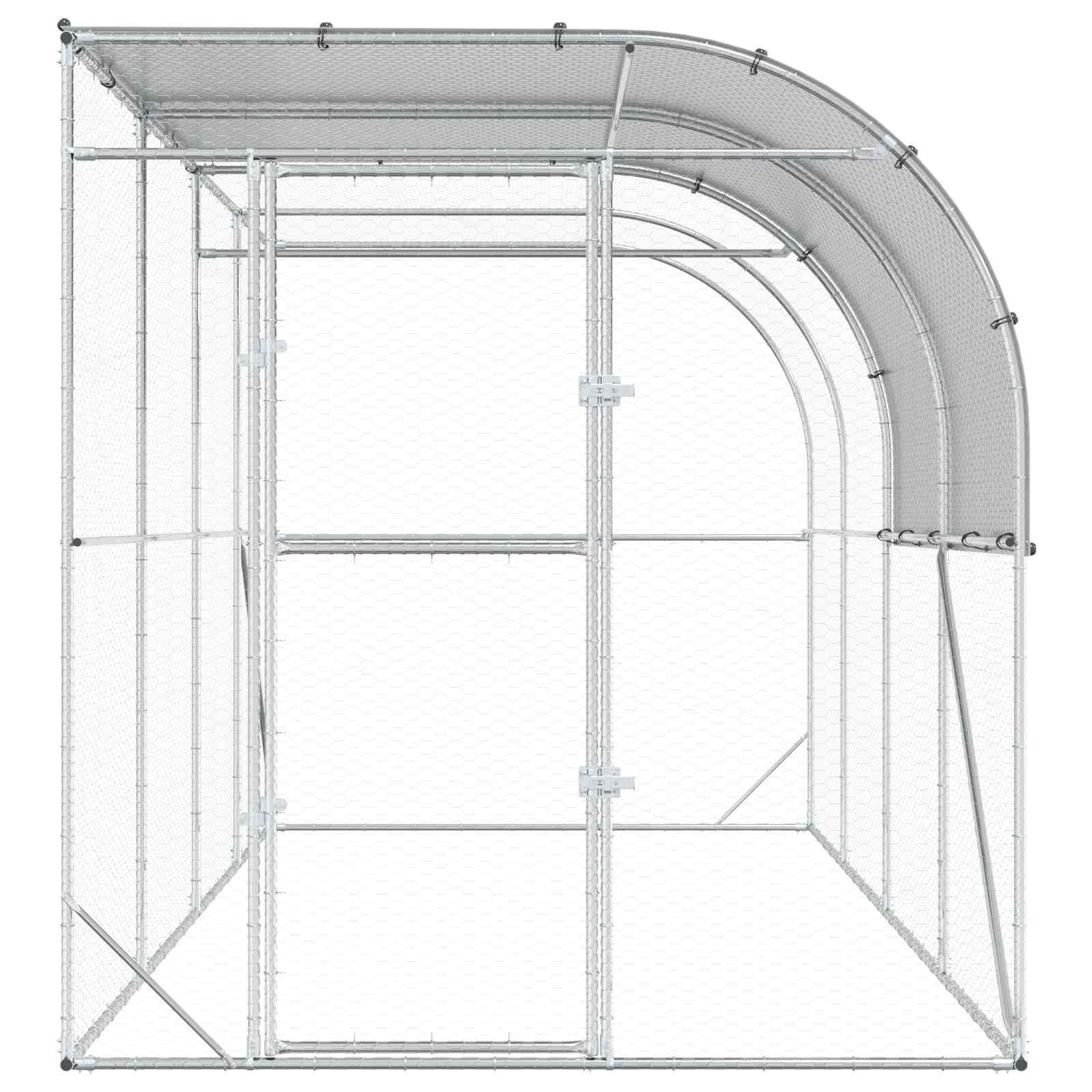 Gabbia per Polli Contro il Muro Argento 400 x 200 x 215 cm