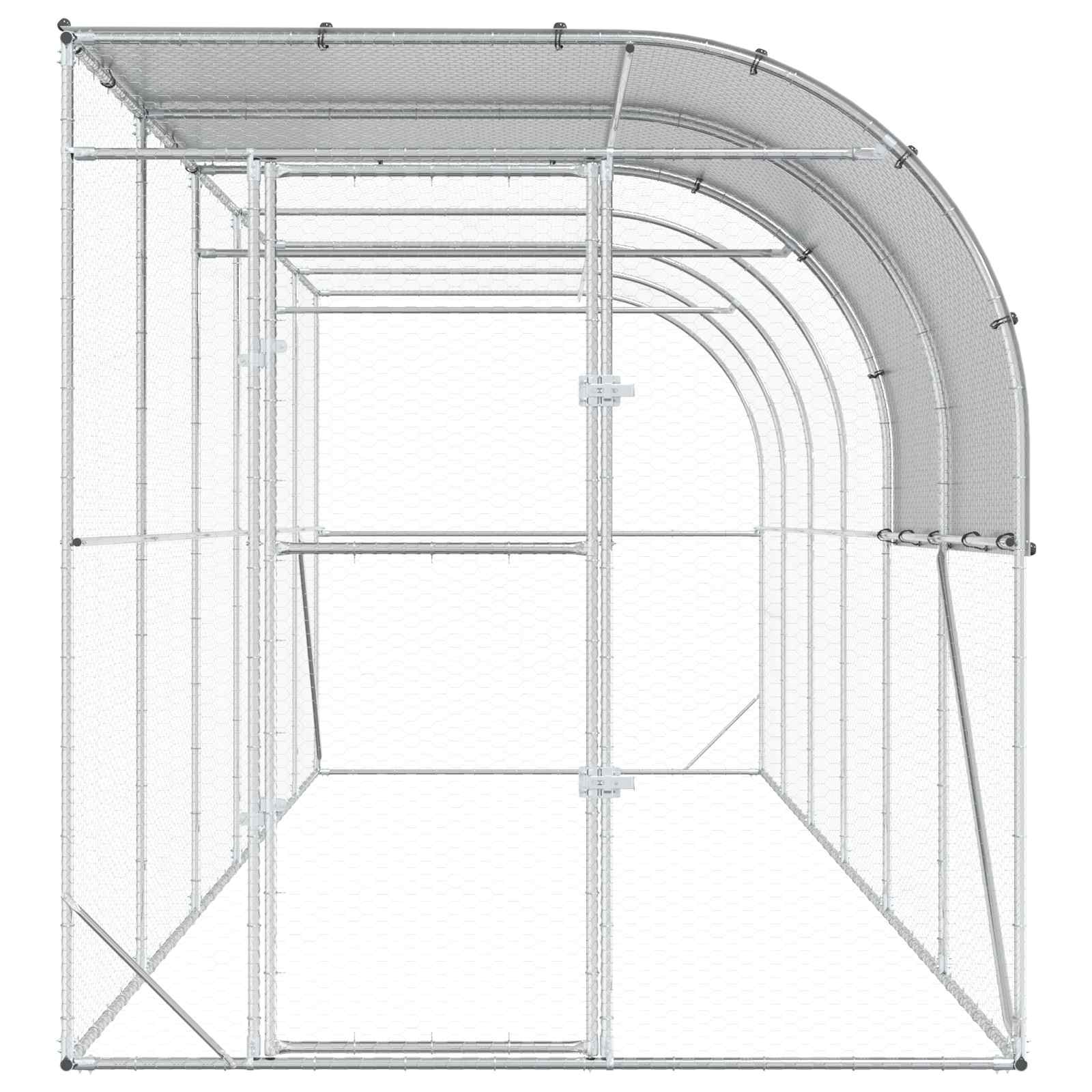 Gabbia per Polli Contro il Muro Argento 600 x 200 x 215 cm