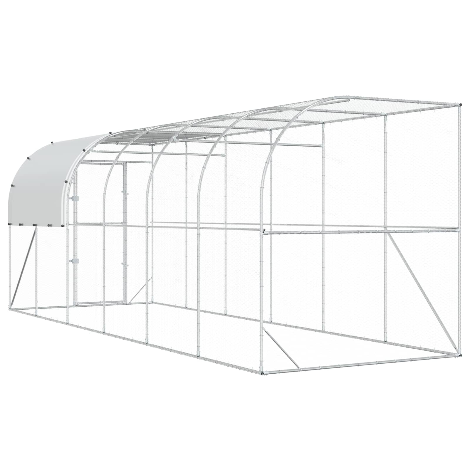 Gabbia per Polli Contro il Muro Argento 600 x 200 x 215 cm