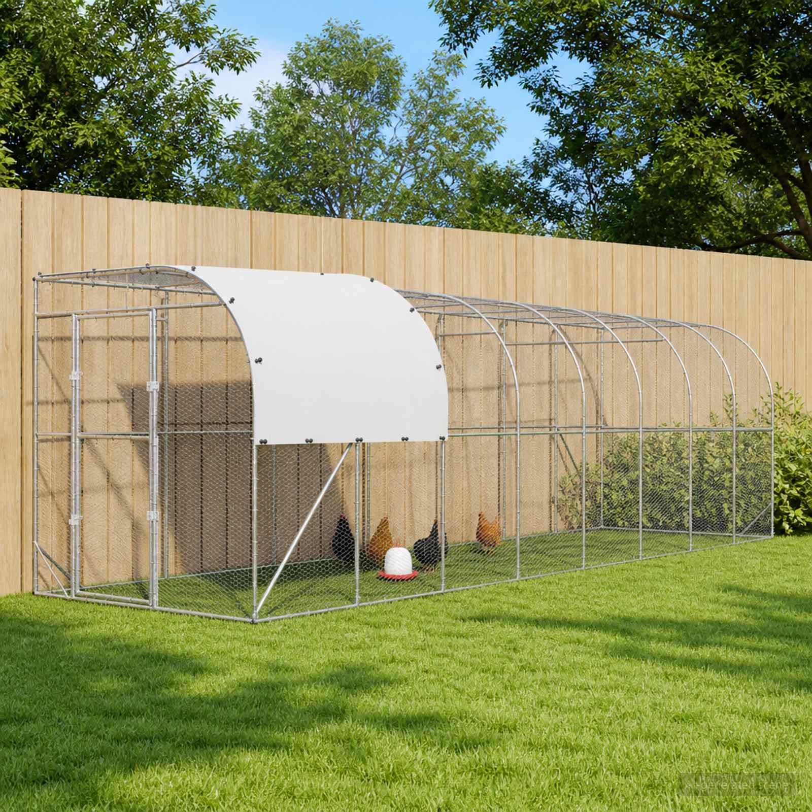 Gabbia per Polli Contro il Muro Argento 800 x 200 x 215 cm