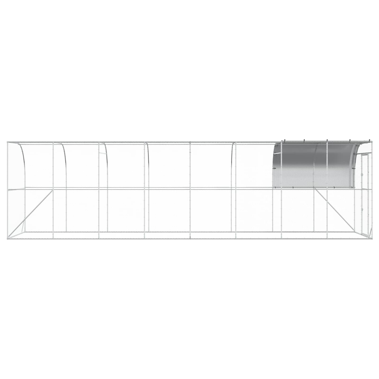 Gabbia per Polli Contro il Muro Argento 800 x 200 x 215 cm
