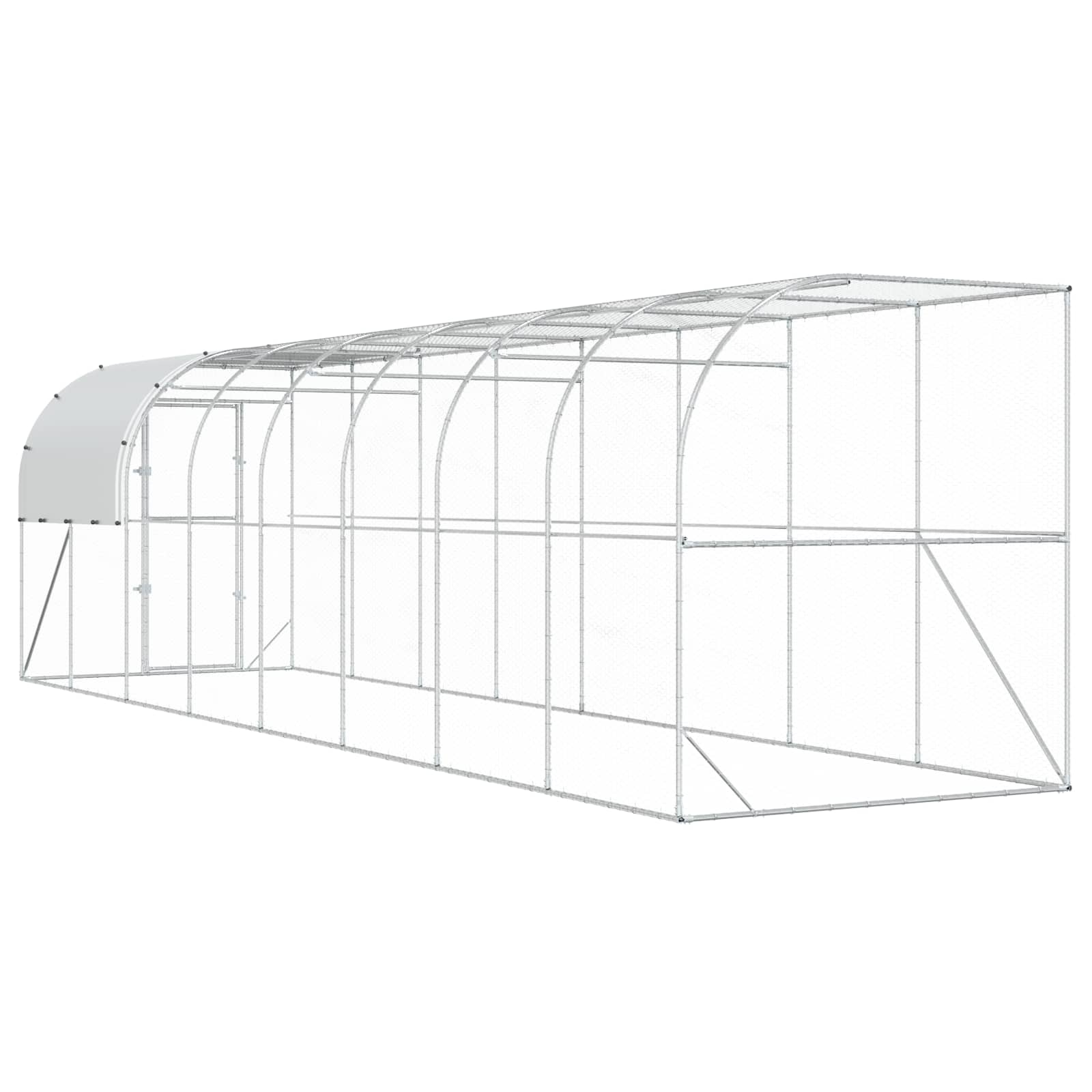 Gabbia per Polli Contro il Muro Argento 800 x 200 x 215 cm
