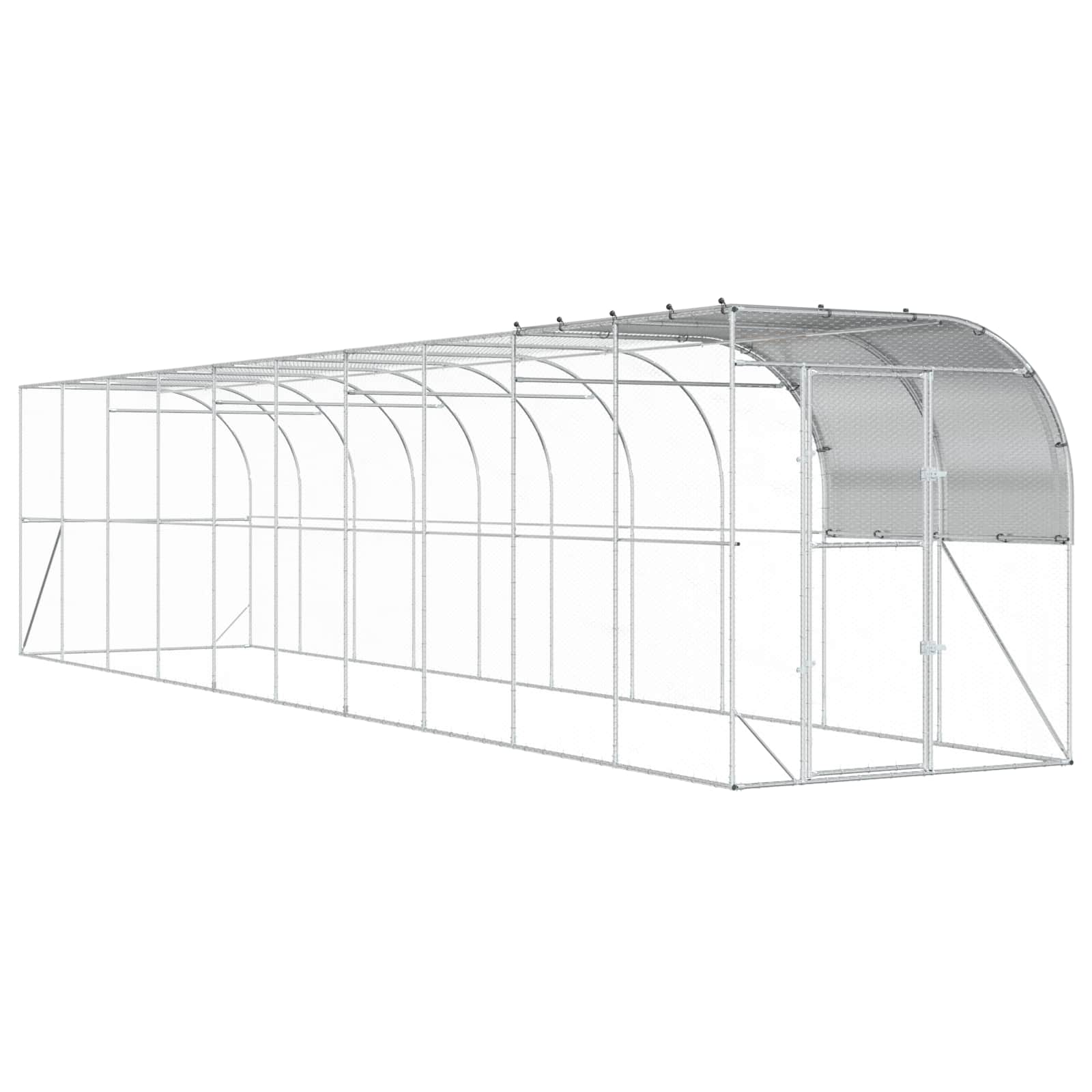 Gabbia per Polli Contro il Muro Argento 1000 x 200 x 215 cm
