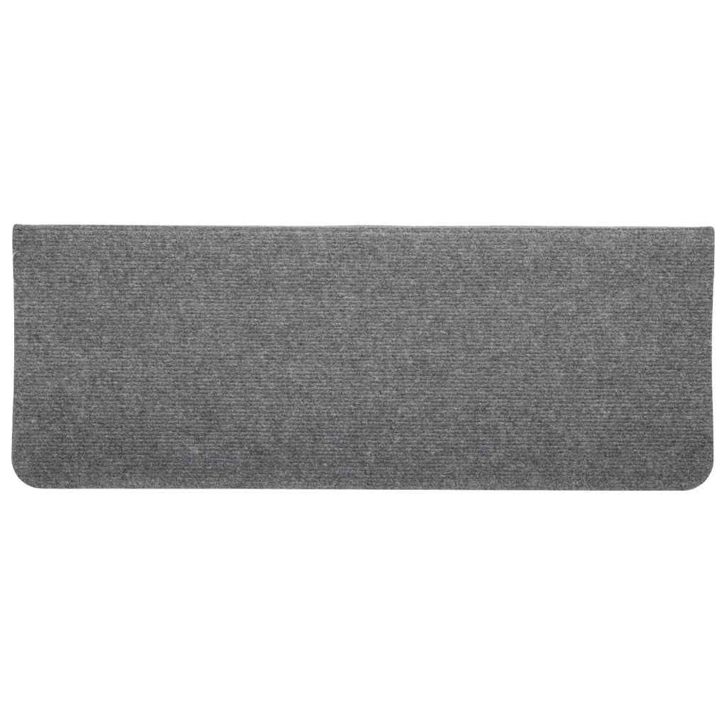 Tappetini Autoadesivi per Scale 15 pz 65x24,5x3,5 cm Grigio