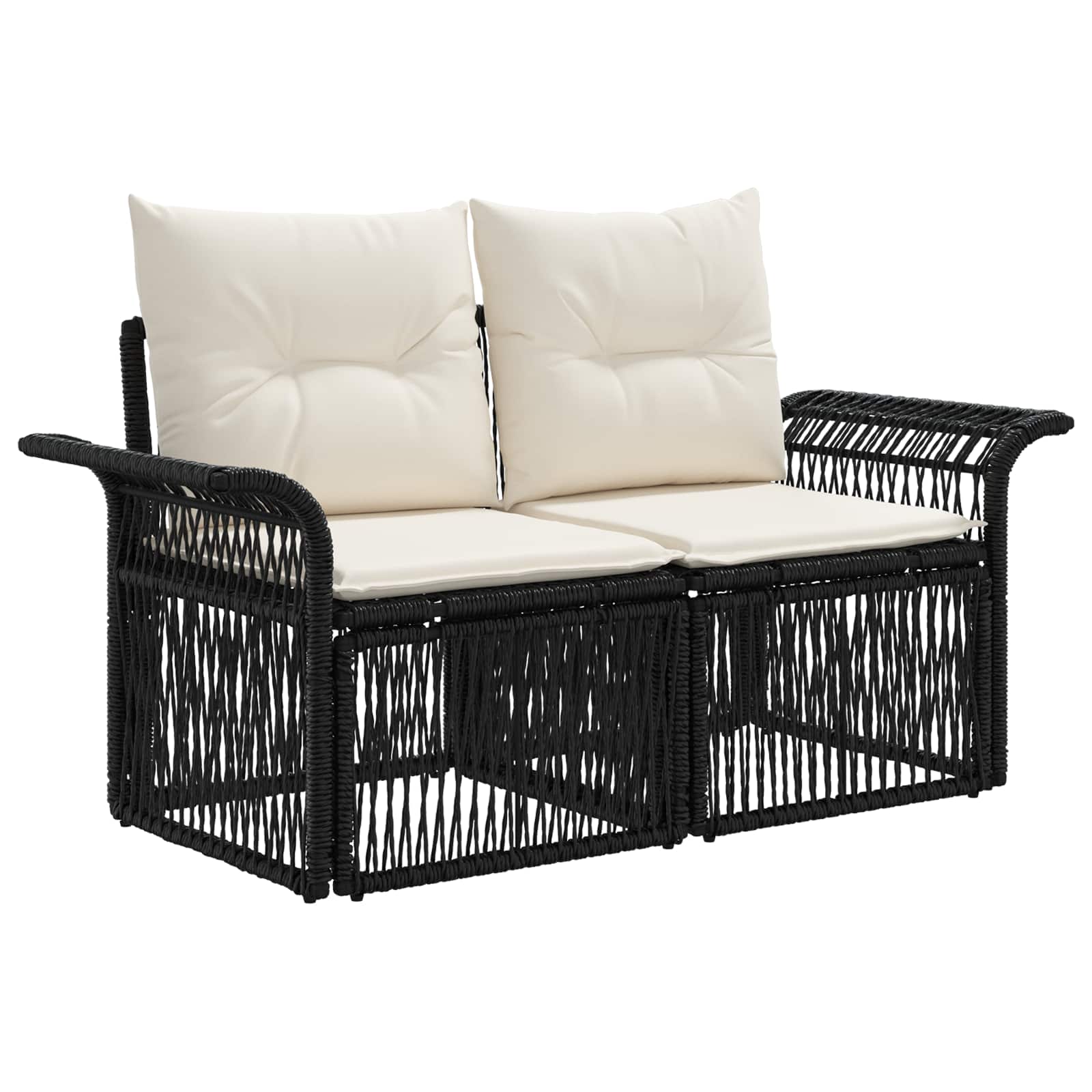 Set Divano da Giardino 8 pz Nero polyrattan