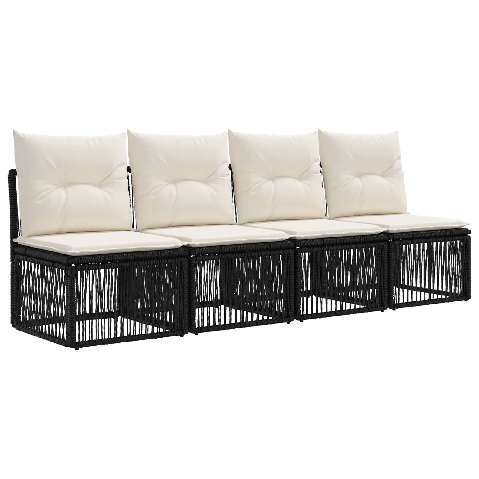 Set Divano da Giardino 8 pz Nero polyrattan