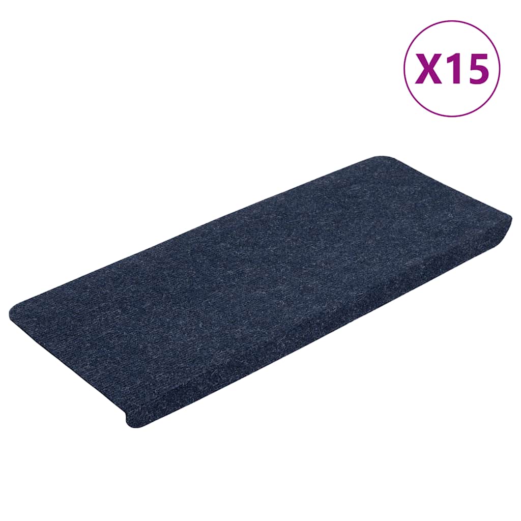 Tappetini Autoadesivi per Scale 15 pz 65x24,5x3,5 cm Blu