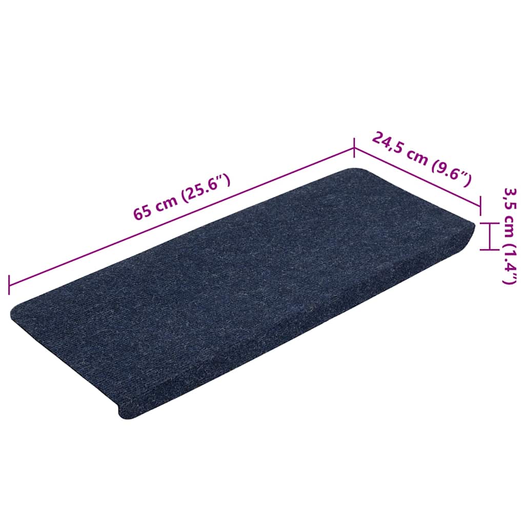 Tappetini Autoadesivi per Scale 15 pz 65x24,5x3,5 cm Blu