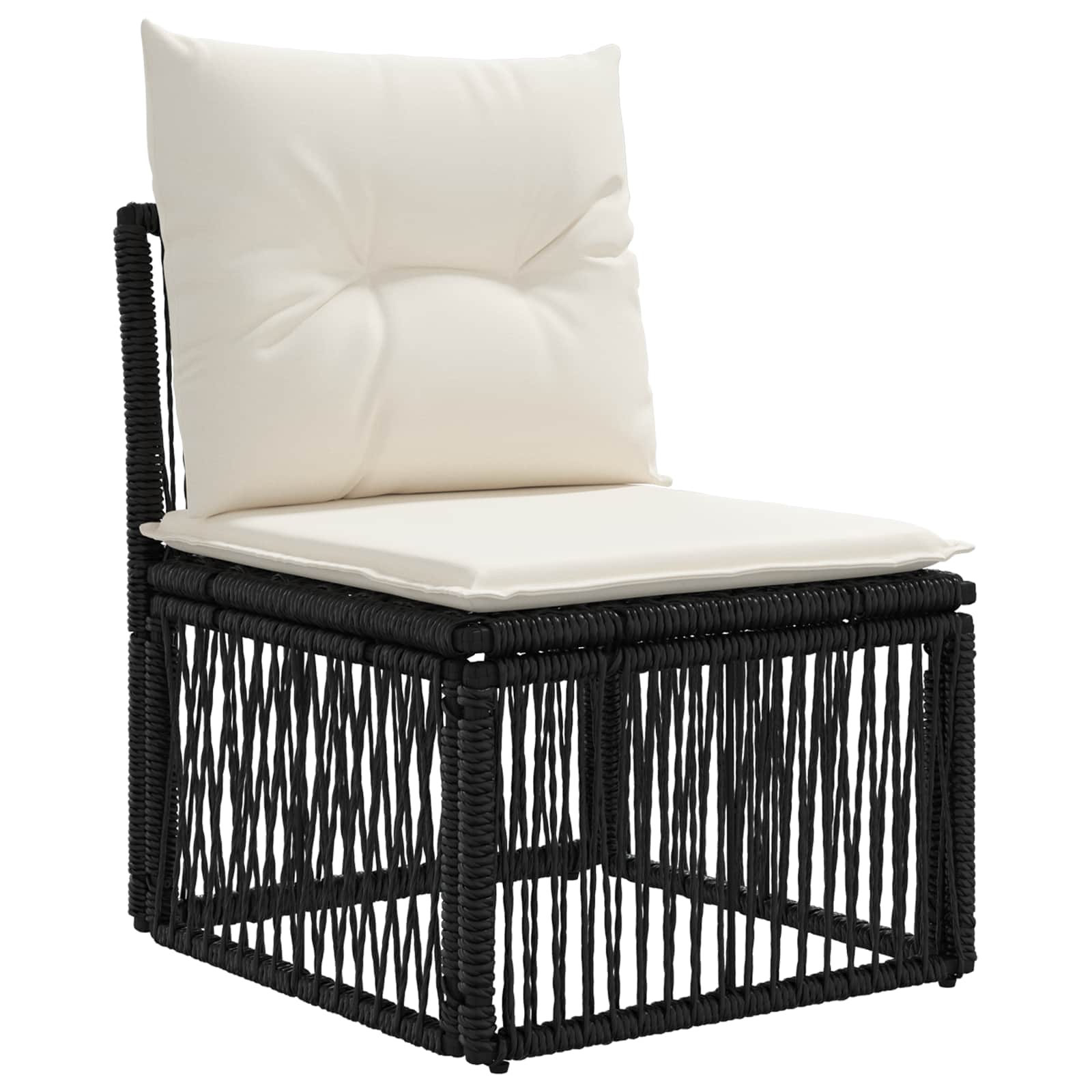 Set Divano da Giardino 6 pz Nero polyrattan