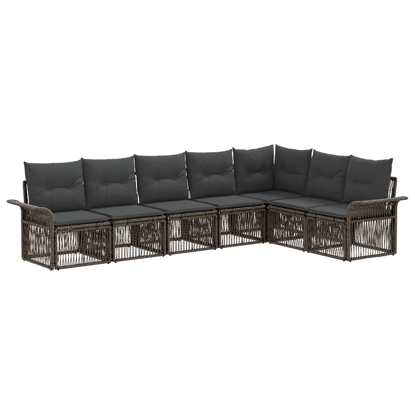 Set Divano da Giardino 7 pz Grigio polyrattan