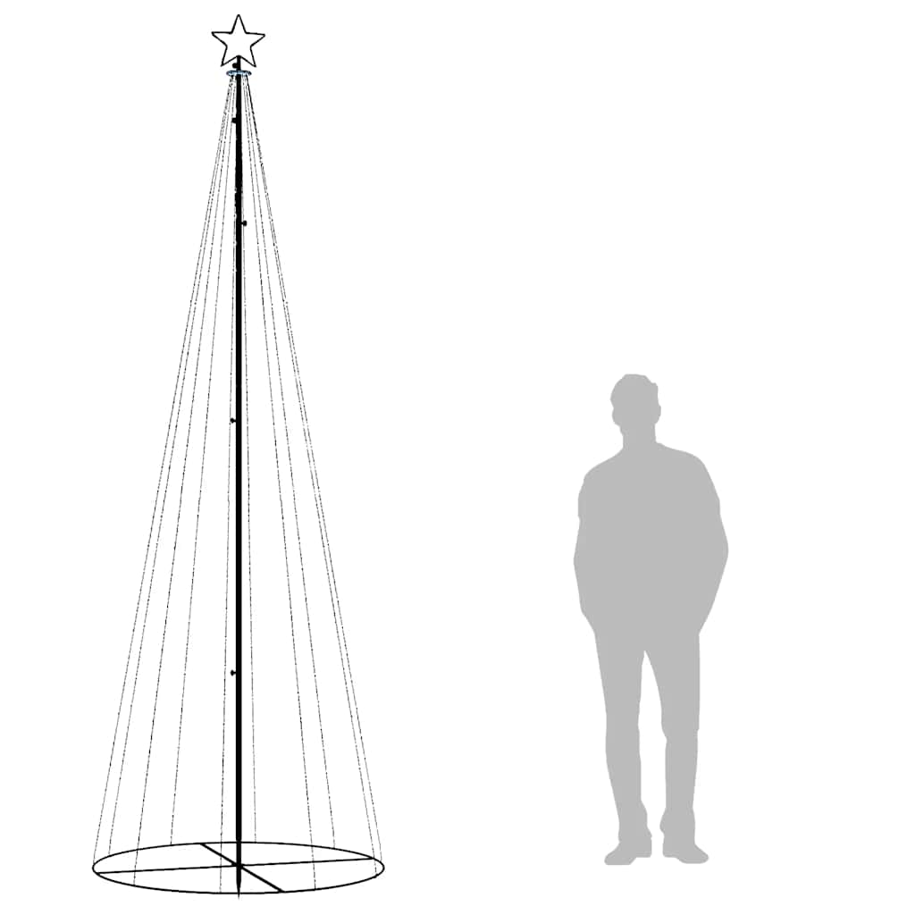 Albero di Natale a Cono Bianco Freddo 310 LED 100x300 cm